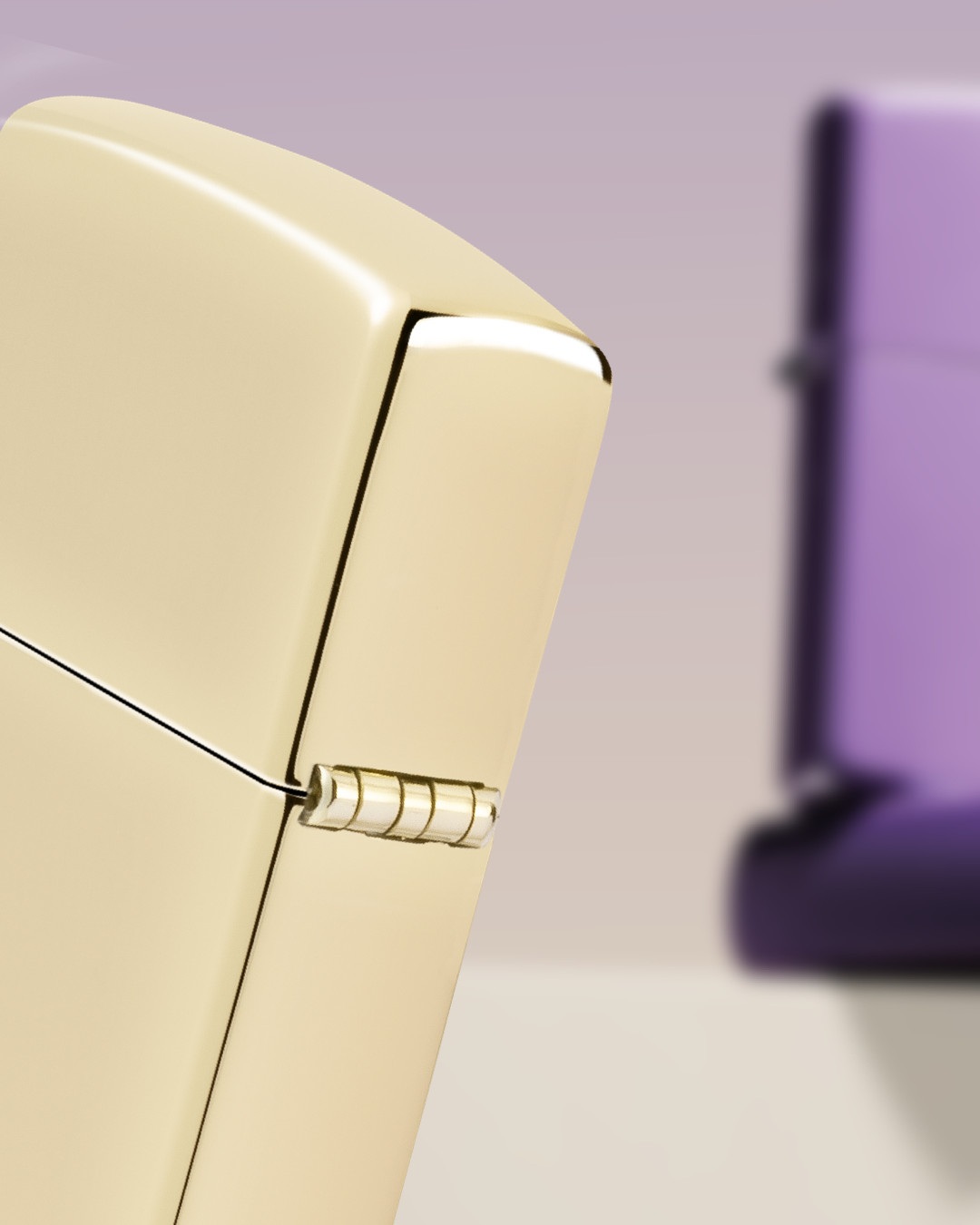 Front shot of Zippo Bejeweled Beetle Design High Polish Brass Windproof Lighter standing at a 3/4 angle.