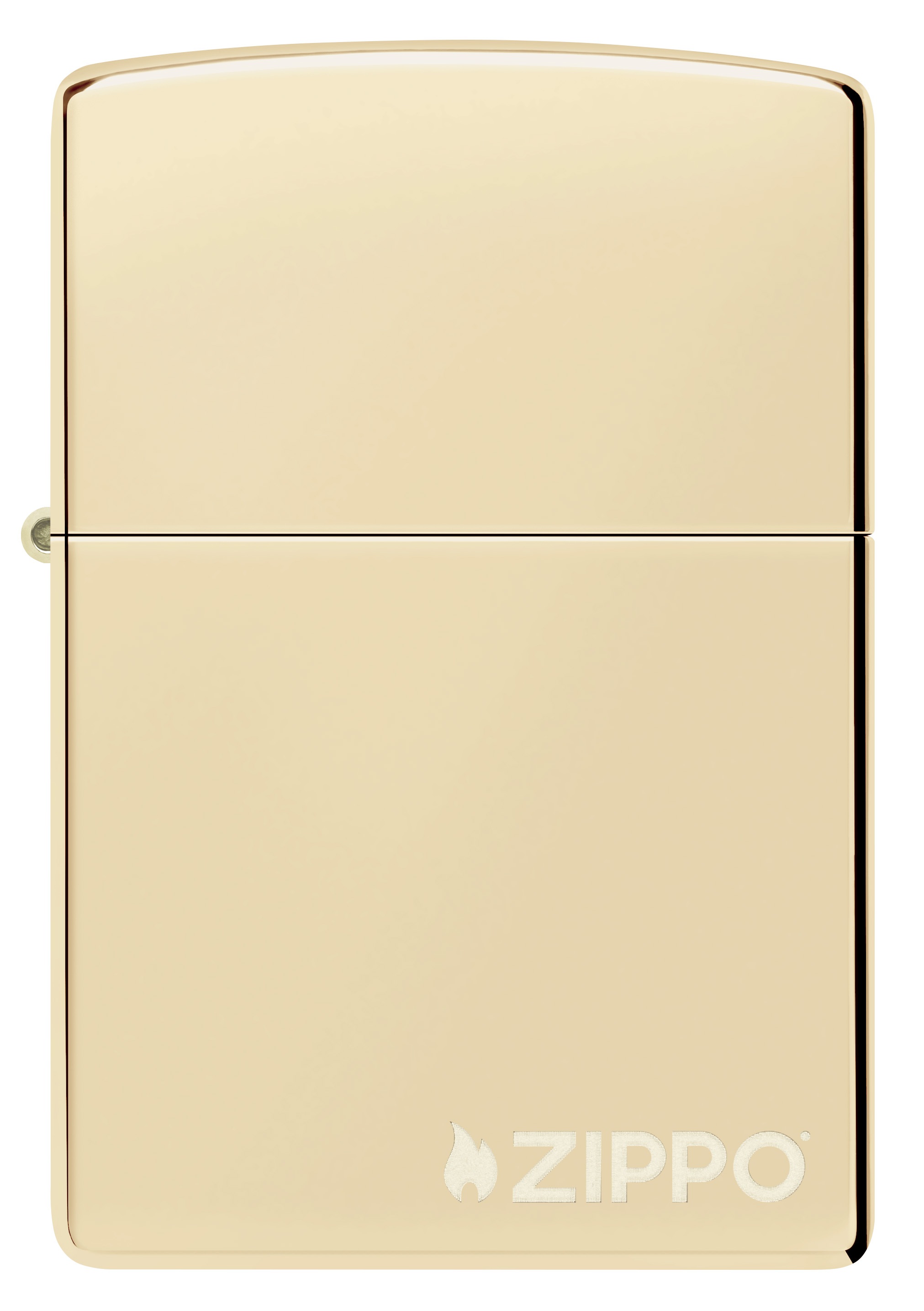 Front shot of Zippo Bejeweled Beetle Design High Polish Brass Windproof Lighter standing at a 3/4 angle.