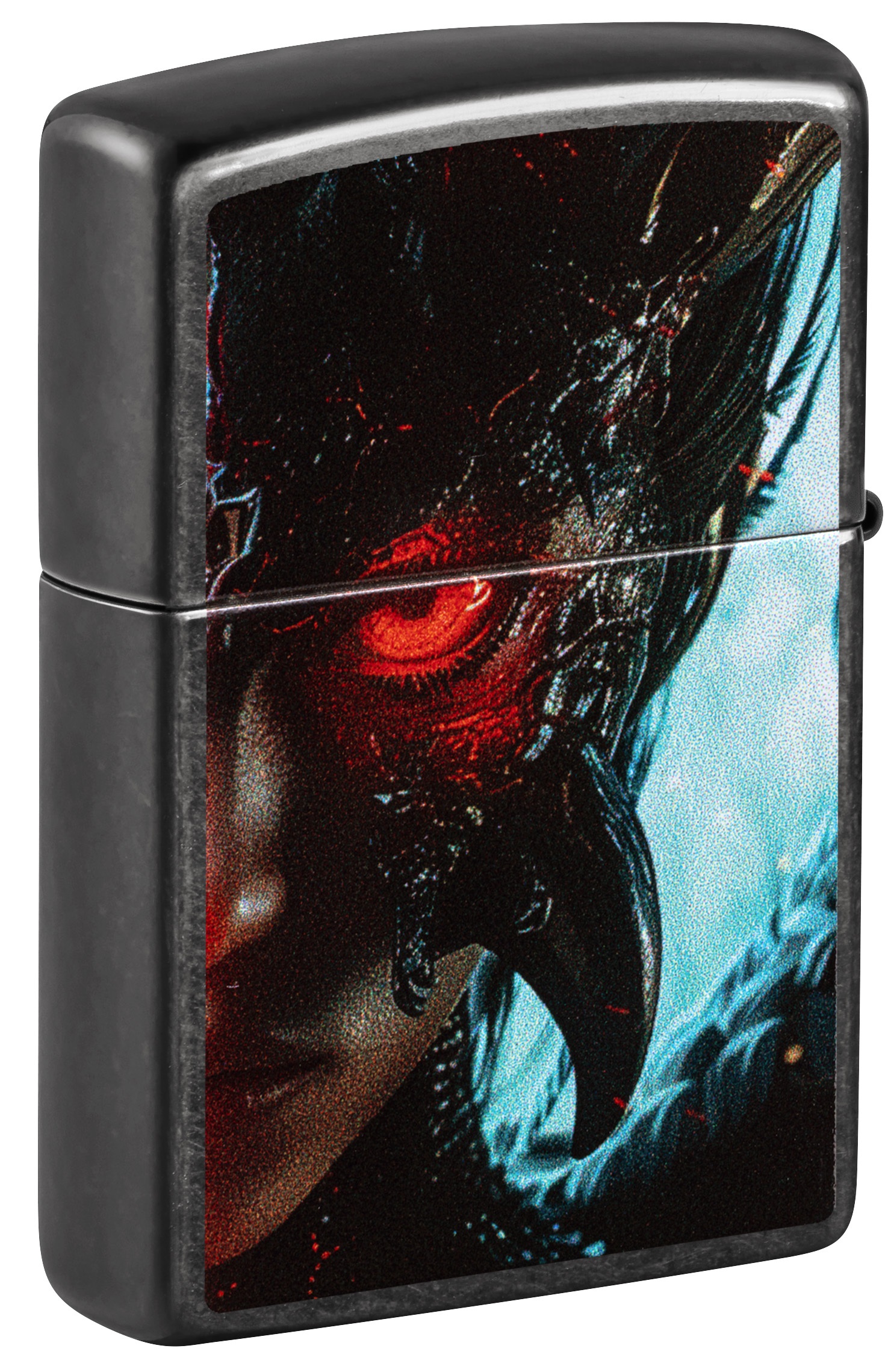 Front shot of Zippo Bejeweled Beetle Design High Polish Brass Windproof Lighter standing at a 3/4 angle.