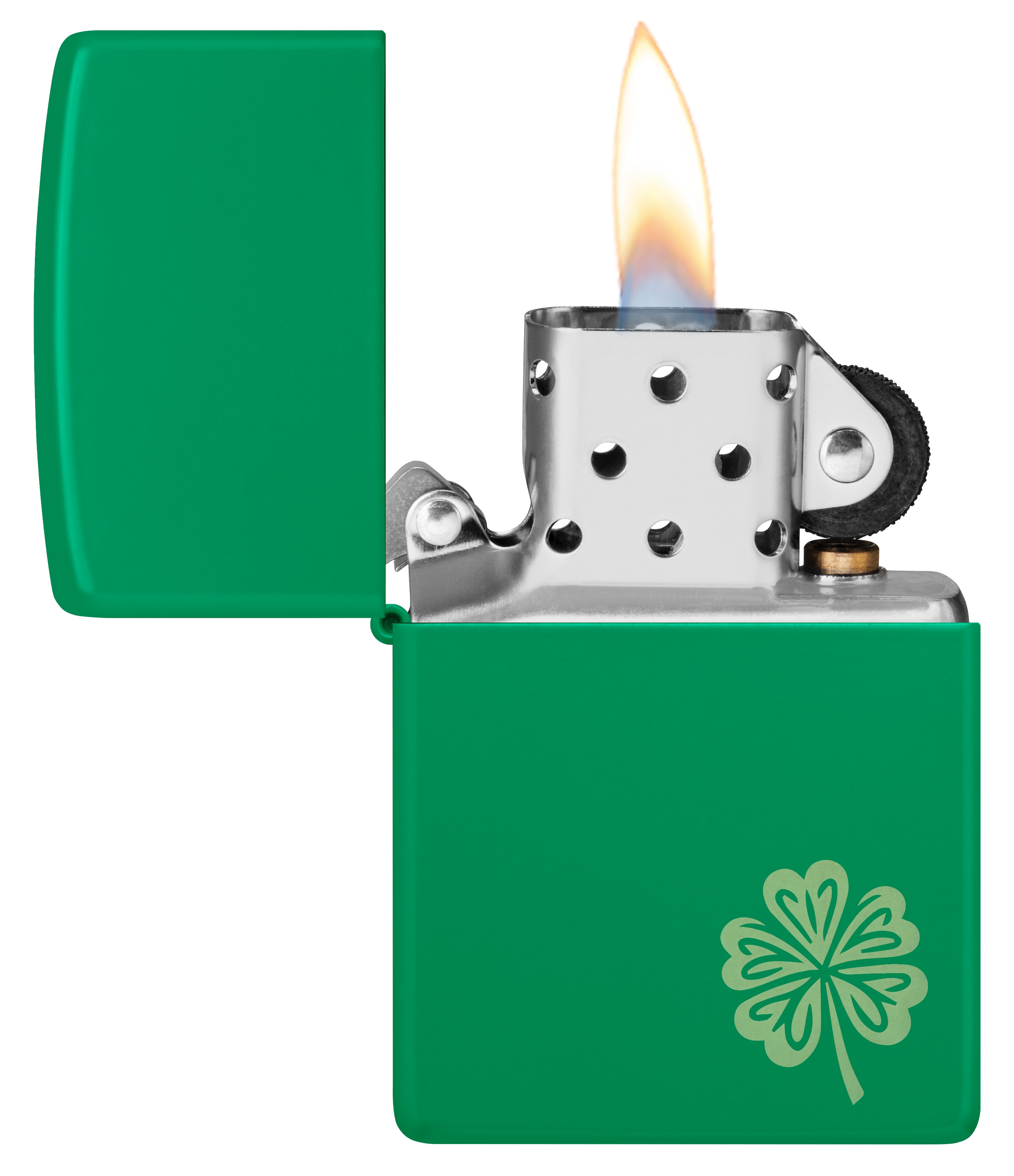 Front shot of Zippo Bejeweled Beetle Design High Polish Brass Windproof Lighter standing at a 3/4 angle.