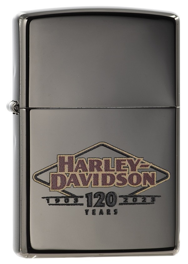 Front shot of Zippo Bejeweled Beetle Design High Polish Brass Windproof Lighter standing at a 3/4 angle.