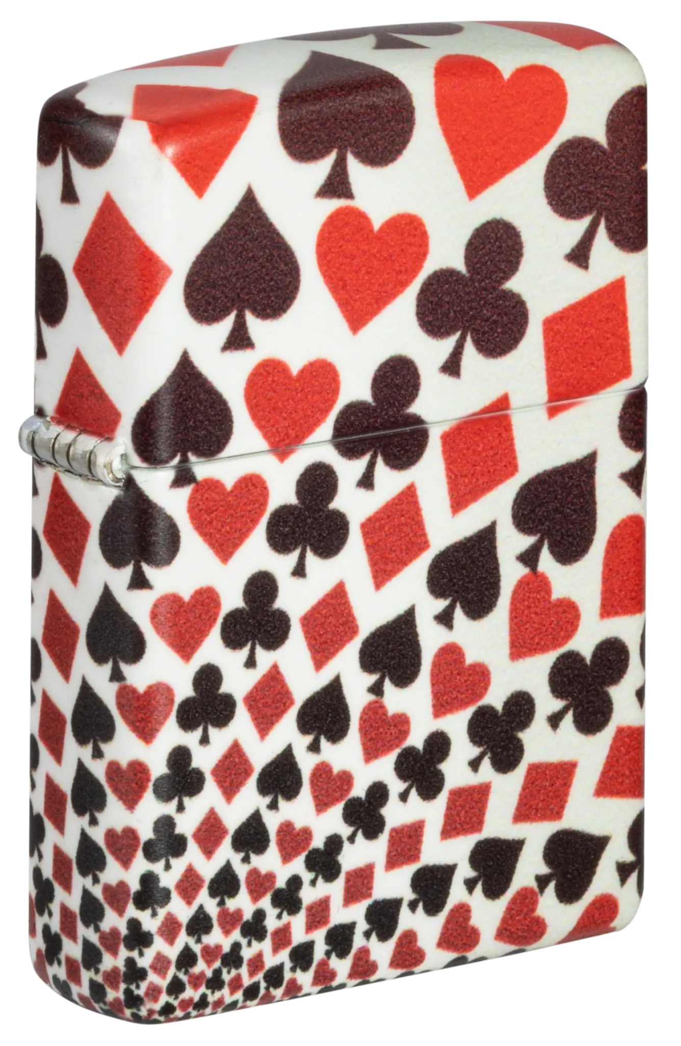 Front shot of Zippo Bejeweled Beetle Design High Polish Brass Windproof Lighter standing at a 3/4 angle.