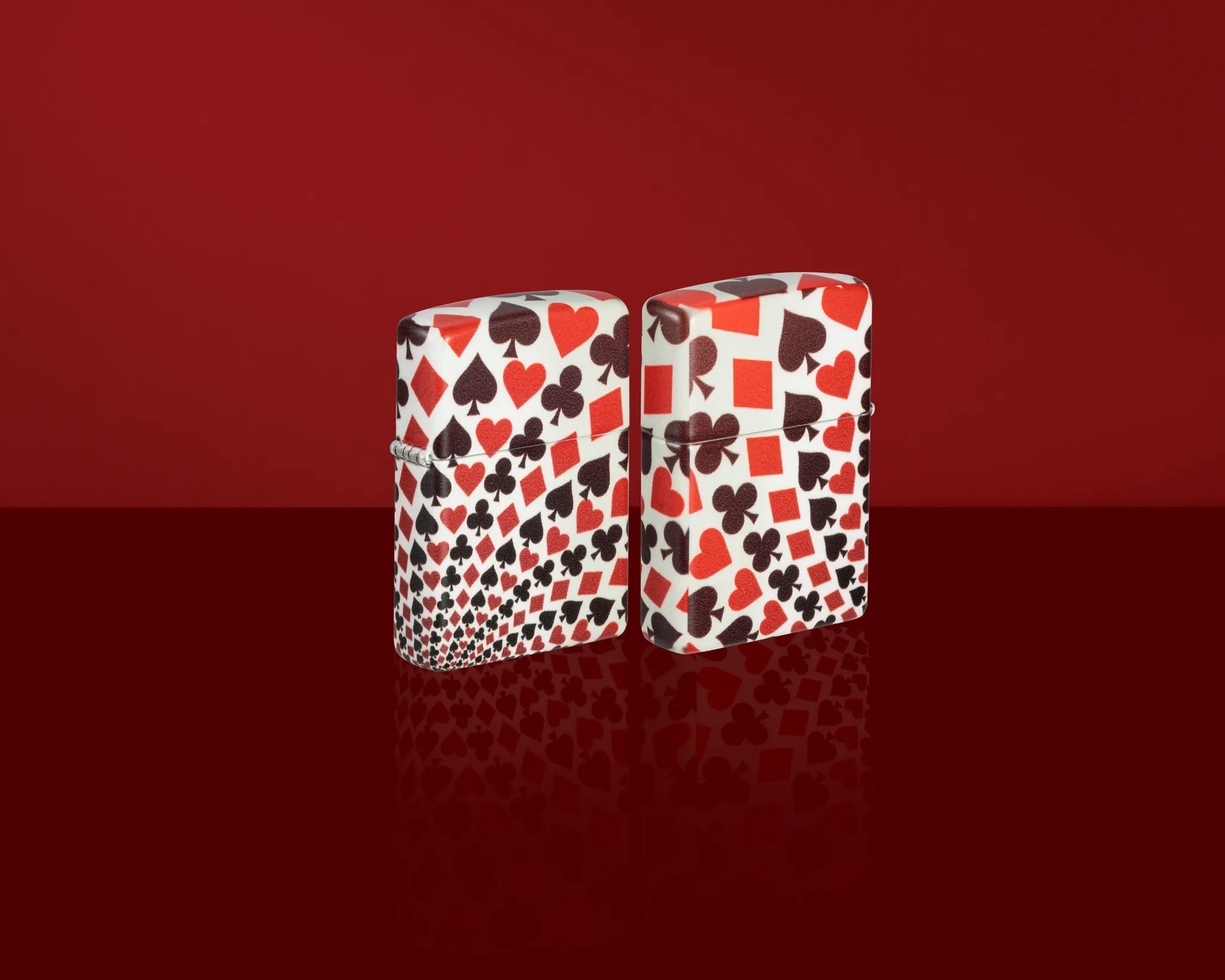 Front shot of Zippo Bejeweled Beetle Design High Polish Brass Windproof Lighter standing at a 3/4 angle.