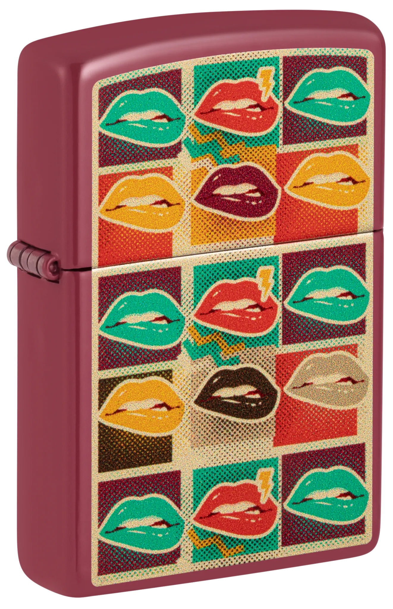 Front shot of Zippo Bejeweled Beetle Design High Polish Brass Windproof Lighter standing at a 3/4 angle.