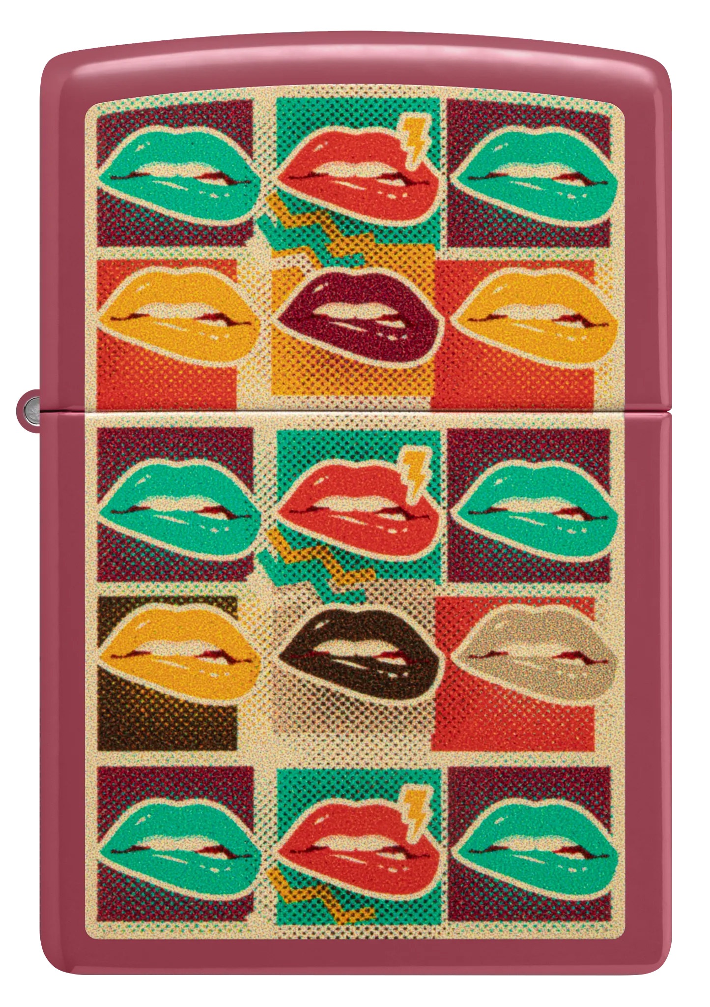 Front shot of Zippo Bejeweled Beetle Design High Polish Brass Windproof Lighter standing at a 3/4 angle.
