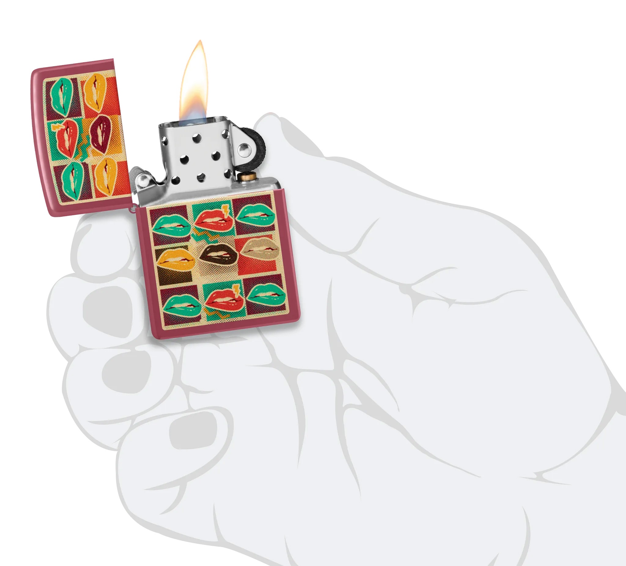 Front shot of Zippo Bejeweled Beetle Design High Polish Brass Windproof Lighter standing at a 3/4 angle.