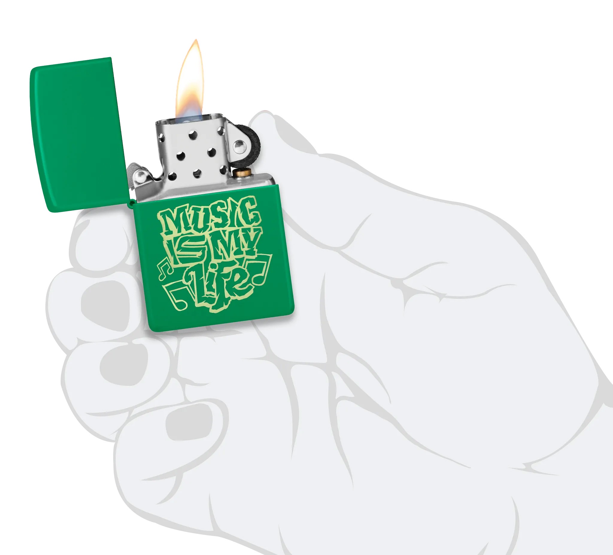Front shot of Zippo Bejeweled Beetle Design High Polish Brass Windproof Lighter standing at a 3/4 angle.