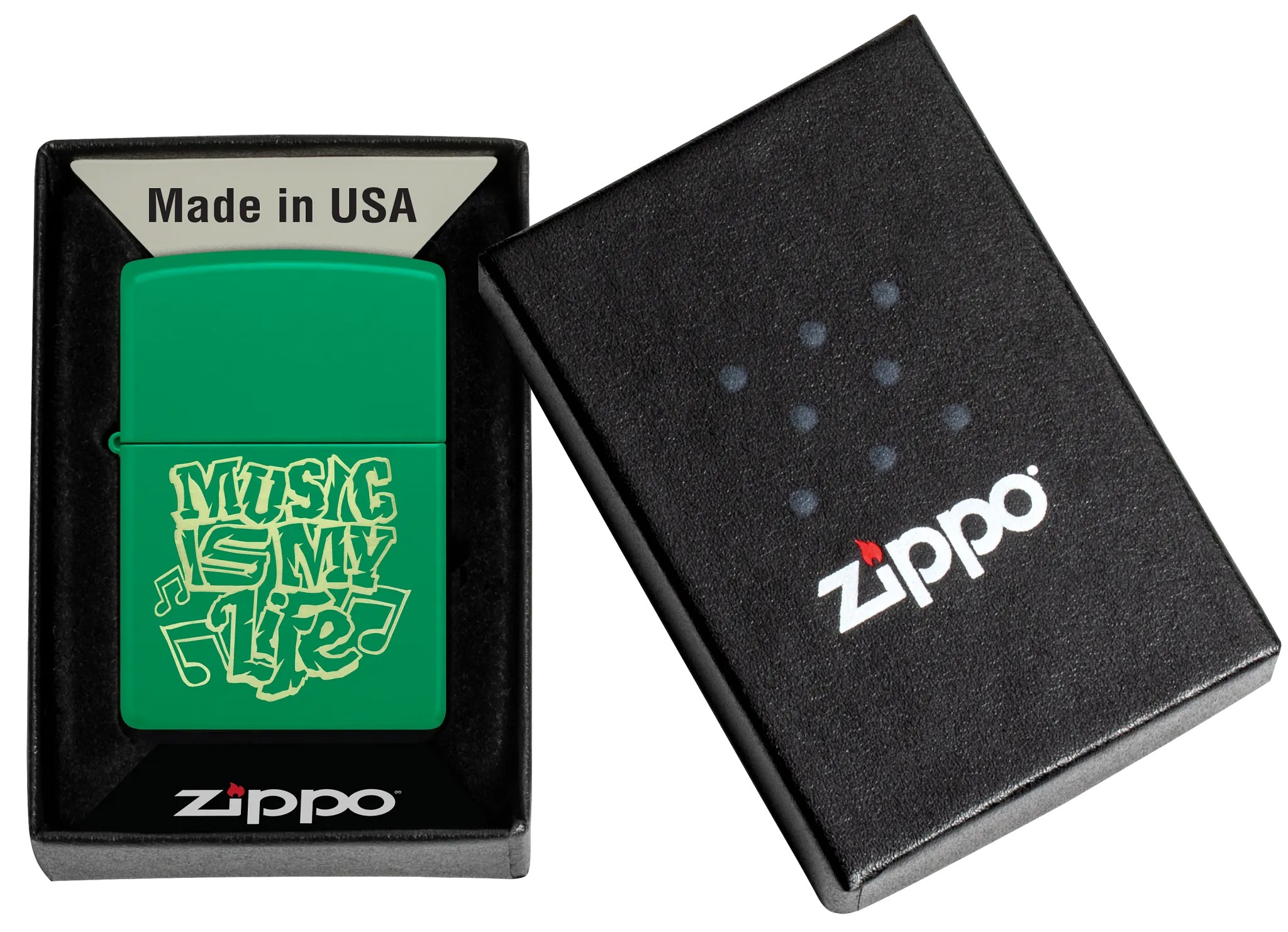 Front shot of Zippo Bejeweled Beetle Design High Polish Brass Windproof Lighter standing at a 3/4 angle.