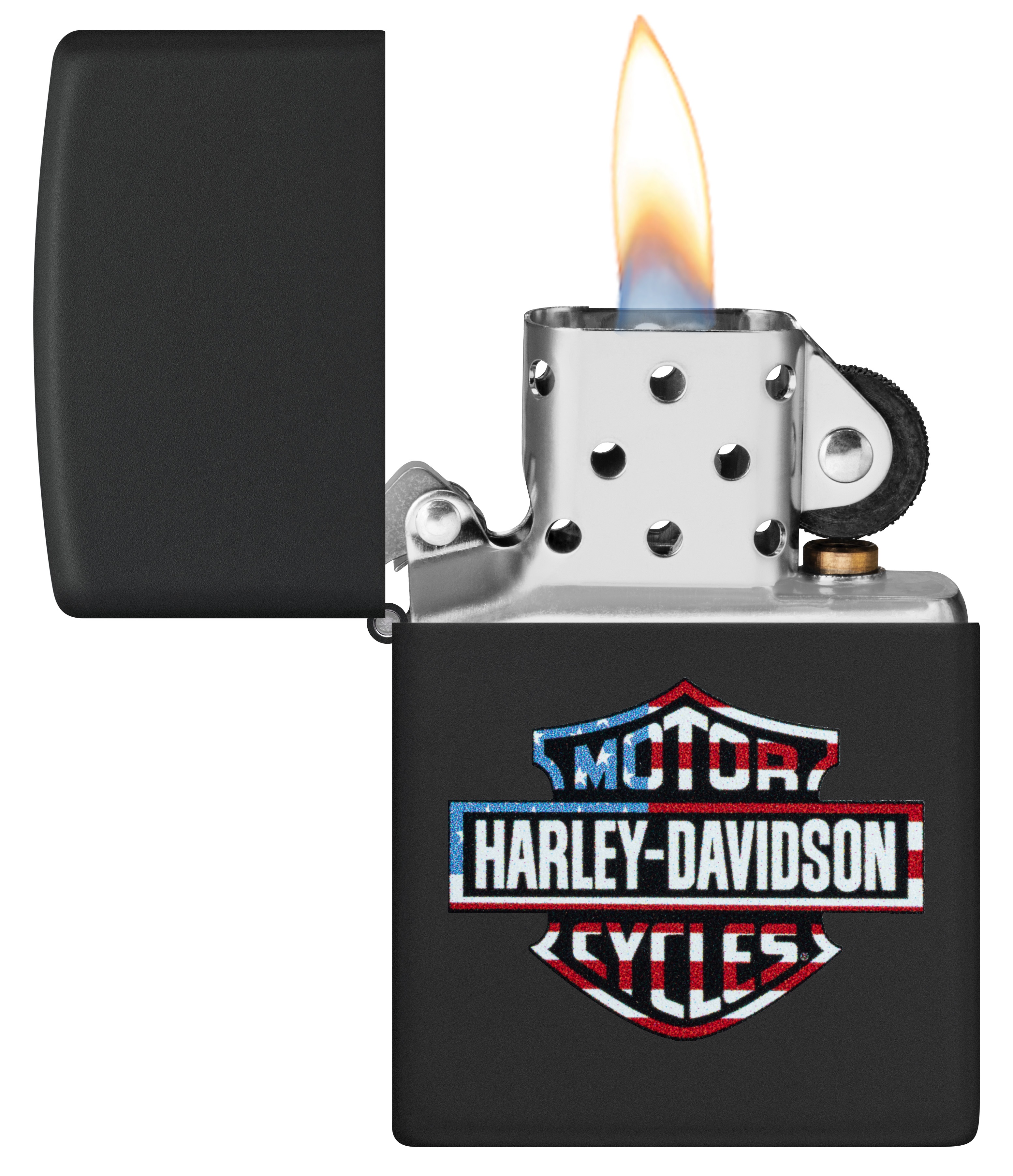 Front shot of Zippo Bejeweled Beetle Design High Polish Brass Windproof Lighter standing at a 3/4 angle.
