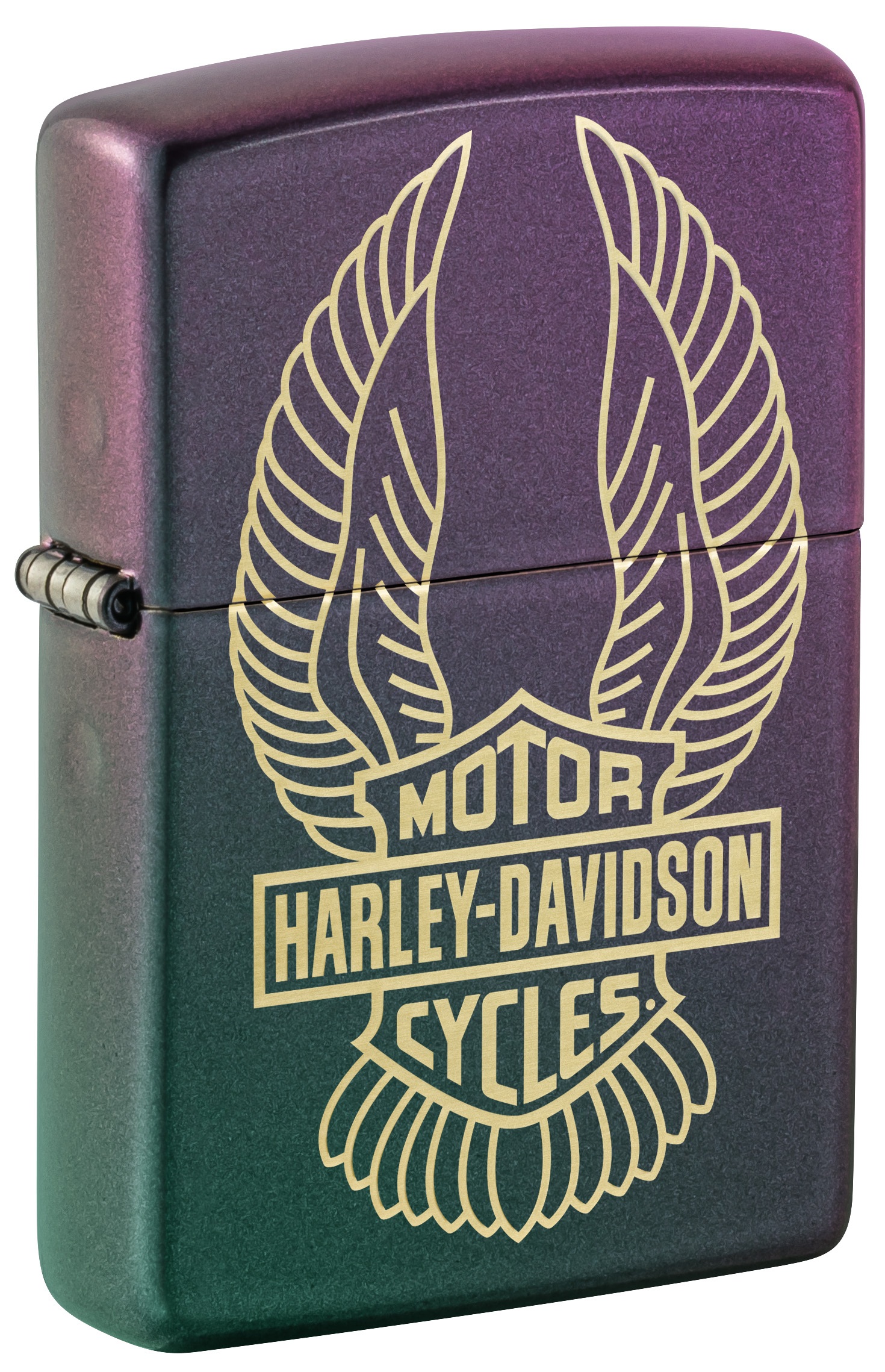 Front shot of Zippo Bejeweled Beetle Design High Polish Brass Windproof Lighter standing at a 3/4 angle.