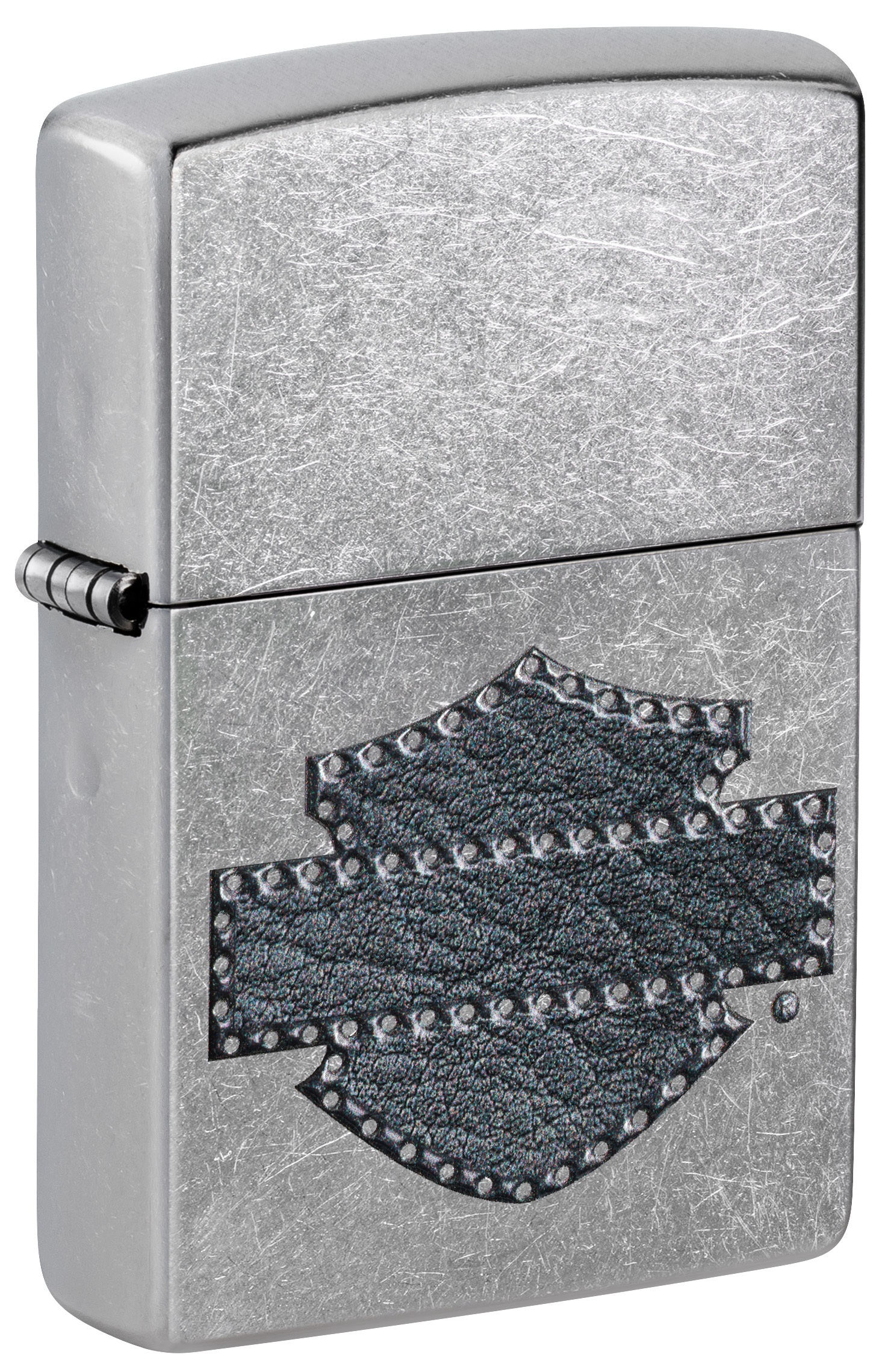 Front shot of Zippo Bejeweled Beetle Design High Polish Brass Windproof Lighter standing at a 3/4 angle.