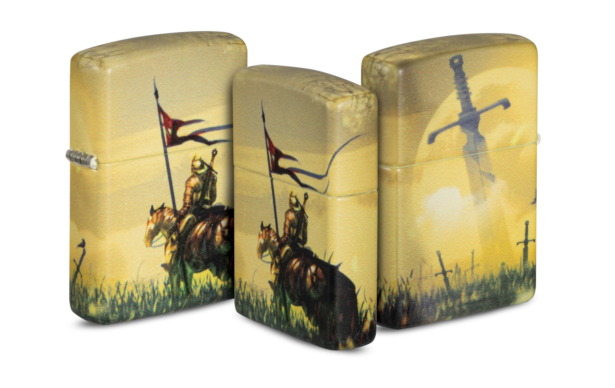 Front shot of Zippo Bejeweled Beetle Design High Polish Brass Windproof Lighter standing at a 3/4 angle.