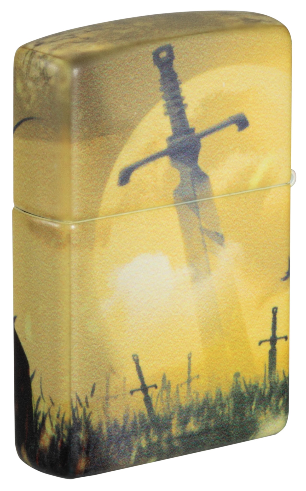 Front shot of Zippo Bejeweled Beetle Design High Polish Brass Windproof Lighter standing at a 3/4 angle.