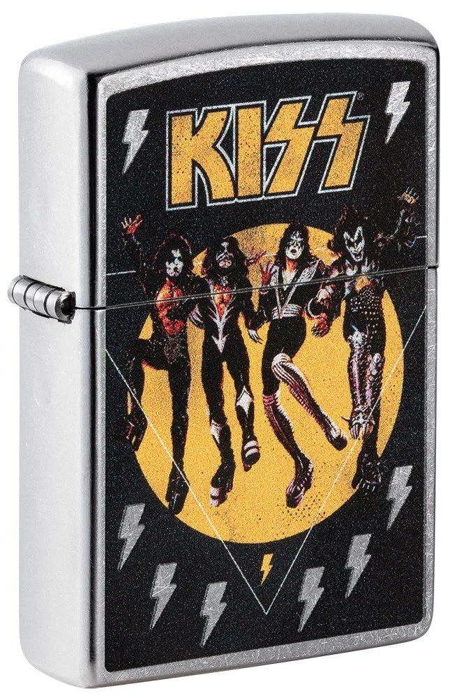 Front shot of Zippo Bejeweled Beetle Design High Polish Brass Windproof Lighter standing at a 3/4 angle.