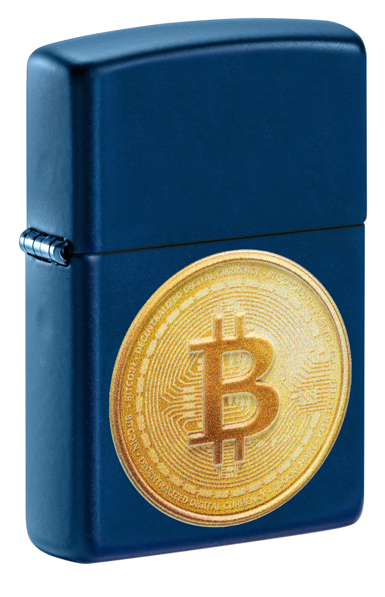 Front shot of Zippo Bejeweled Beetle Design High Polish Brass Windproof Lighter standing at a 3/4 angle.