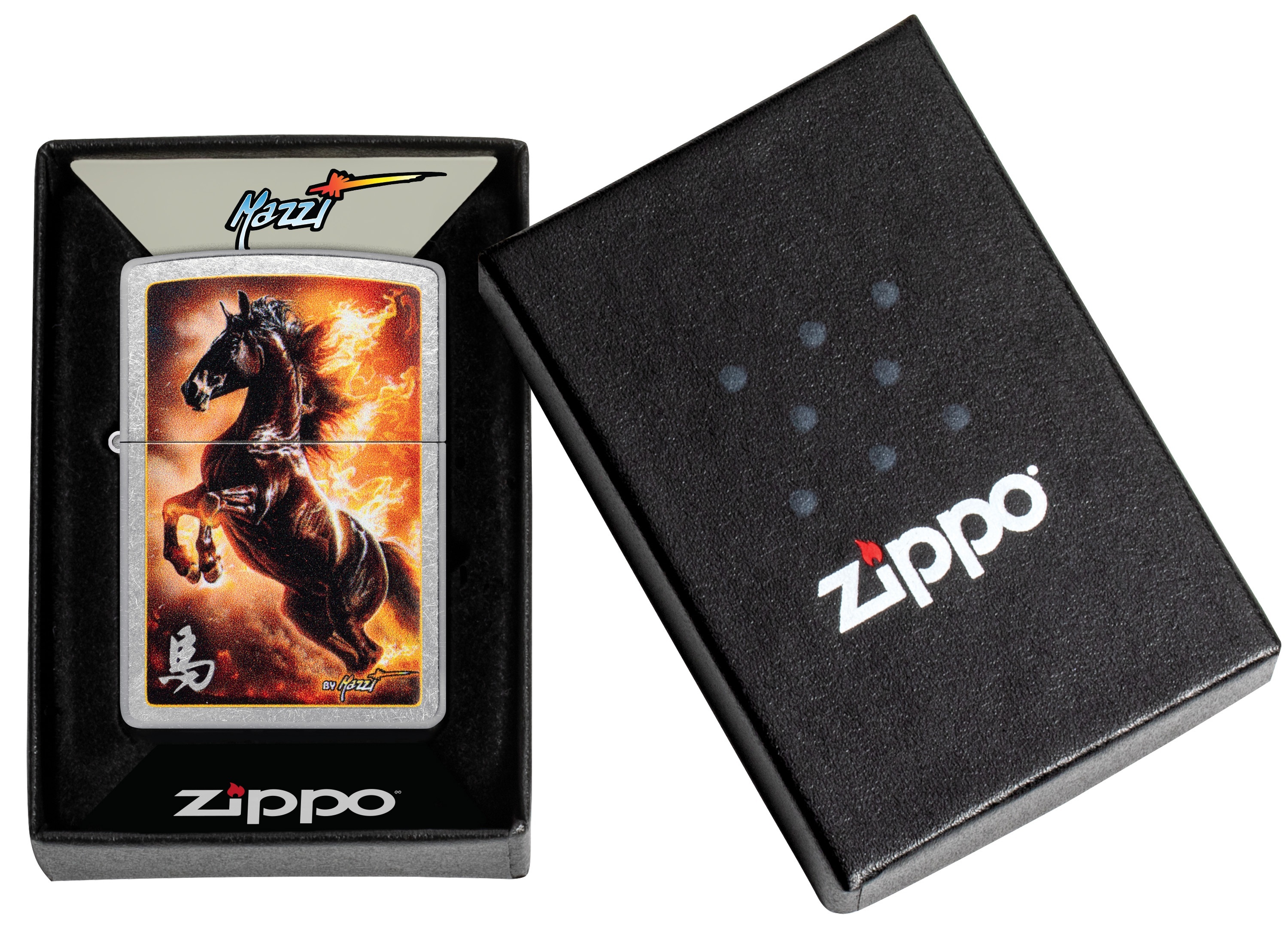 Front shot of Zippo Bejeweled Beetle Design High Polish Brass Windproof Lighter standing at a 3/4 angle.