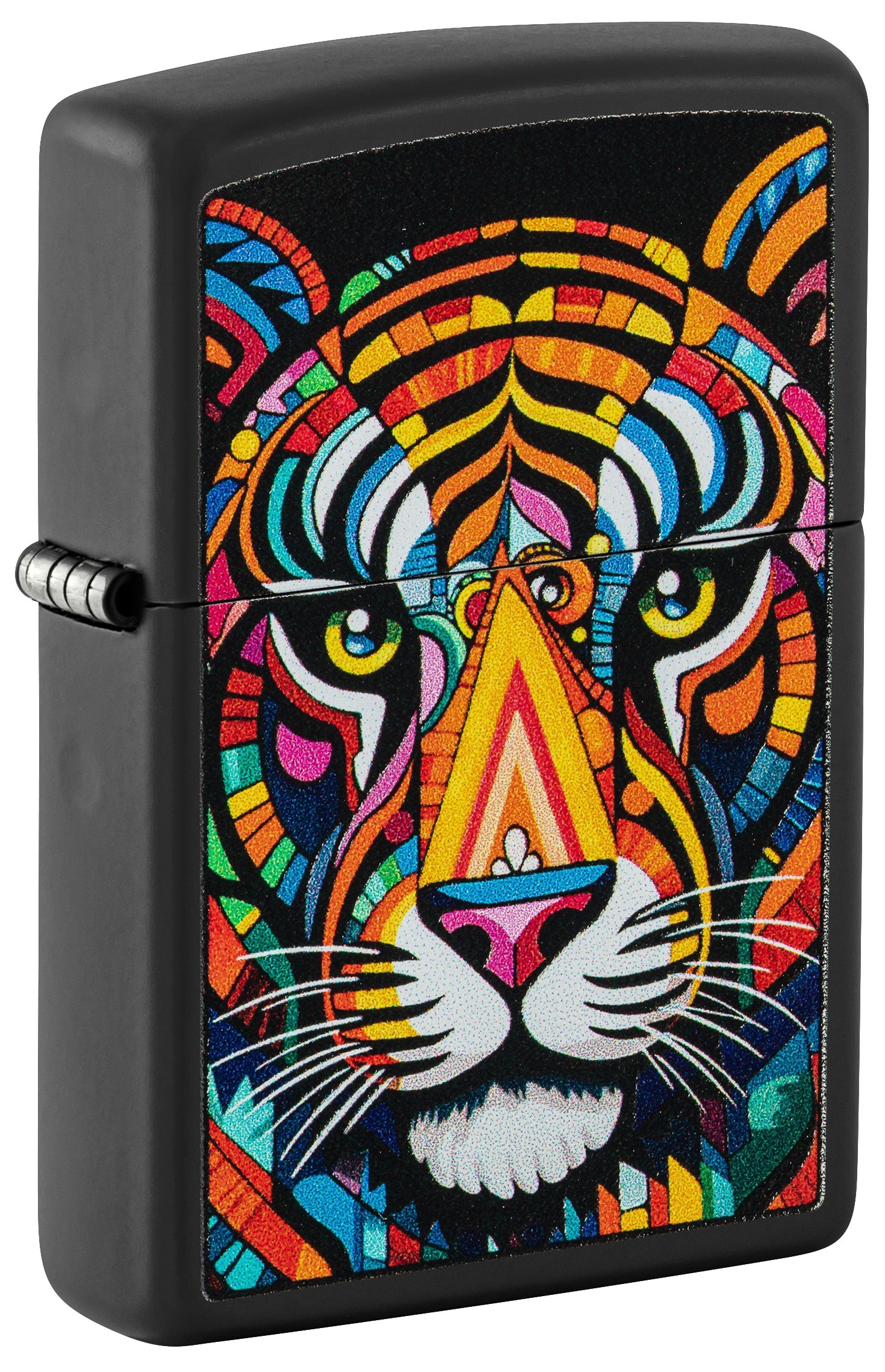 Front shot of Zippo Bejeweled Beetle Design High Polish Brass Windproof Lighter standing at a 3/4 angle.