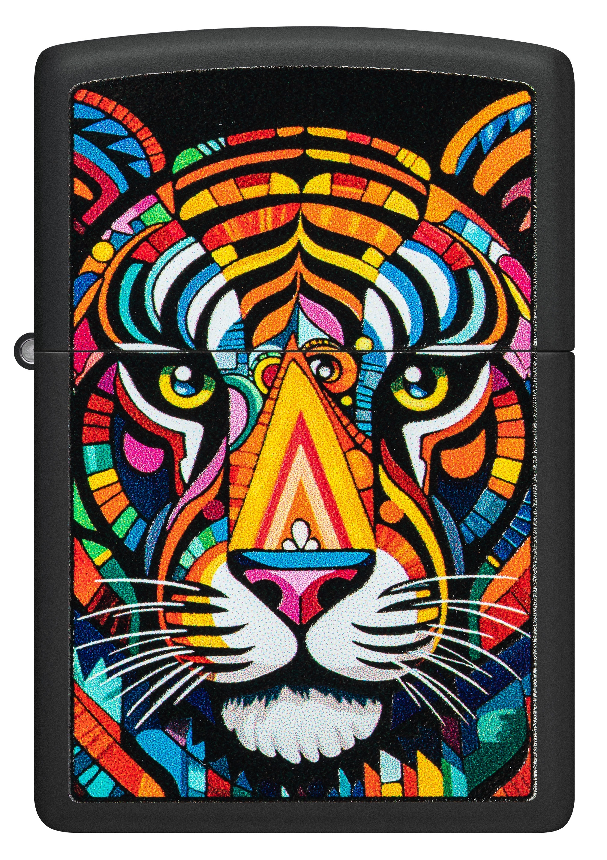 Front shot of Zippo Bejeweled Beetle Design High Polish Brass Windproof Lighter standing at a 3/4 angle.