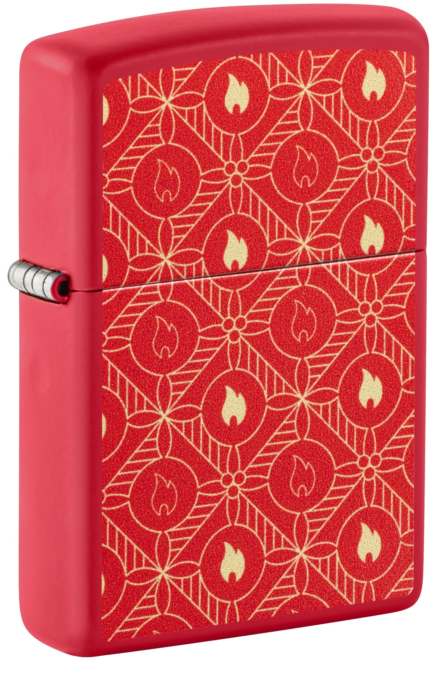 Front shot of Zippo Bejeweled Beetle Design High Polish Brass Windproof Lighter standing at a 3/4 angle.