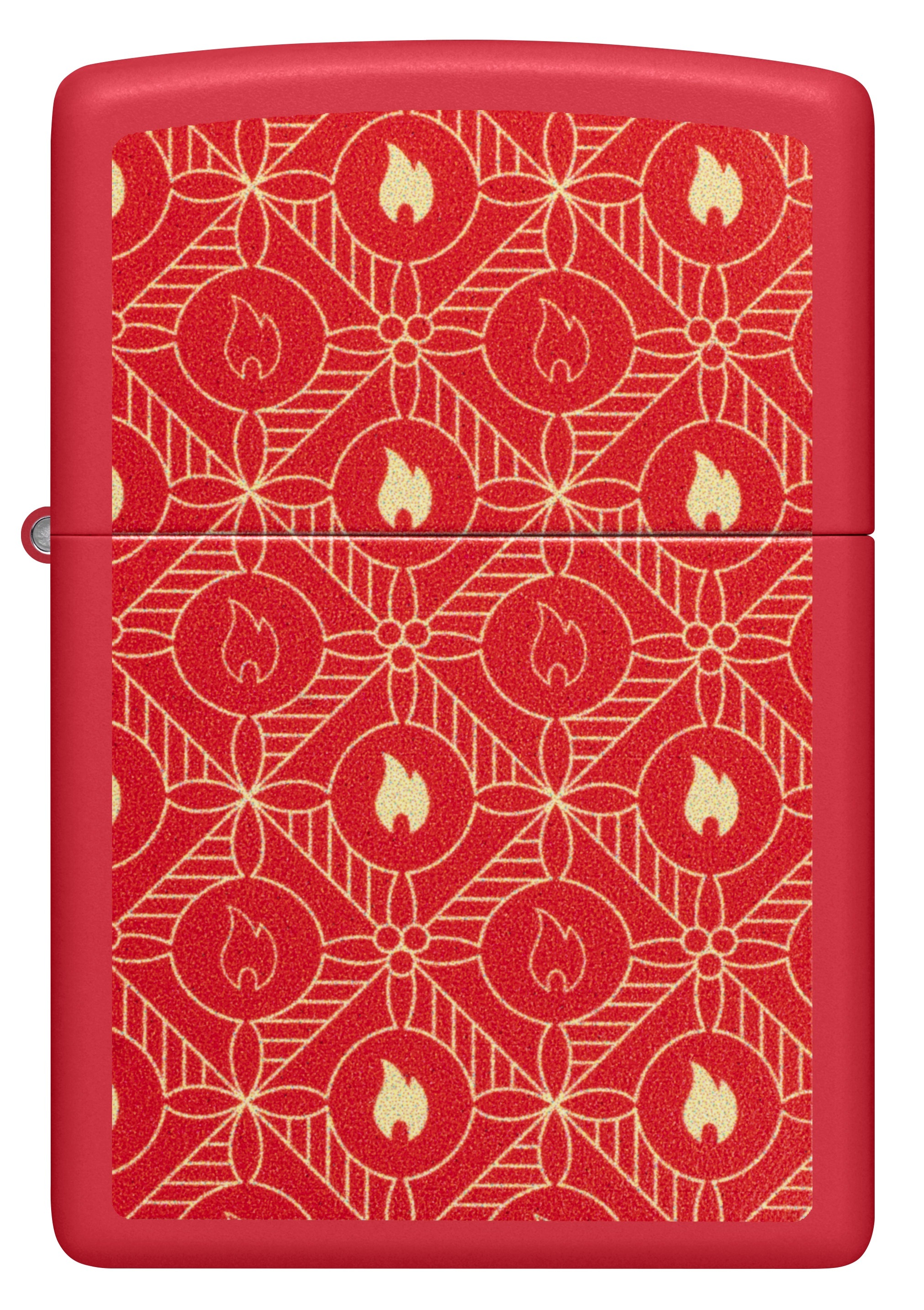 Front shot of Zippo Bejeweled Beetle Design High Polish Brass Windproof Lighter standing at a 3/4 angle.