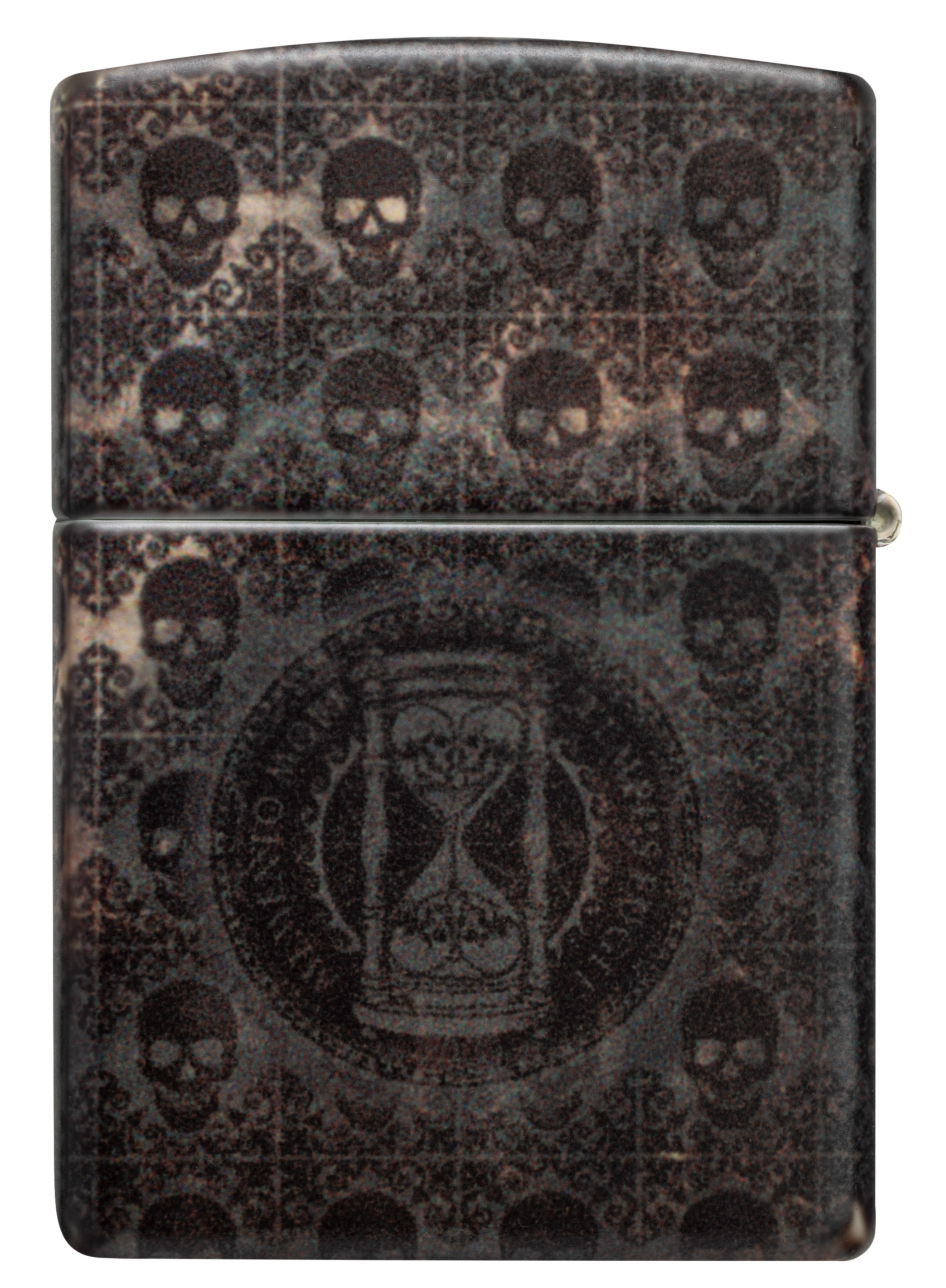 Front shot of Zippo Bejeweled Beetle Design High Polish Brass Windproof Lighter standing at a 3/4 angle.
