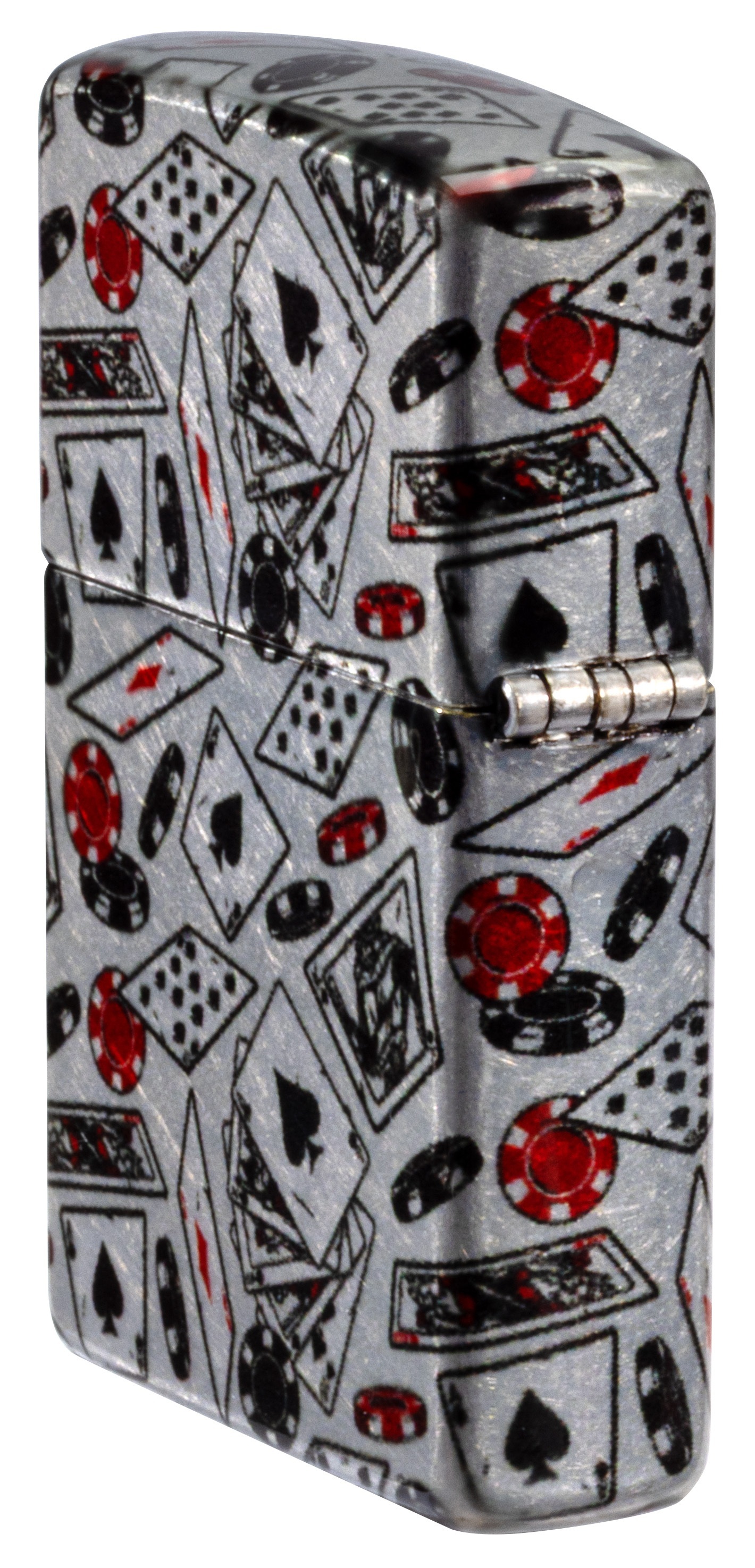 Front shot of Zippo Bejeweled Beetle Design High Polish Brass Windproof Lighter standing at a 3/4 angle.