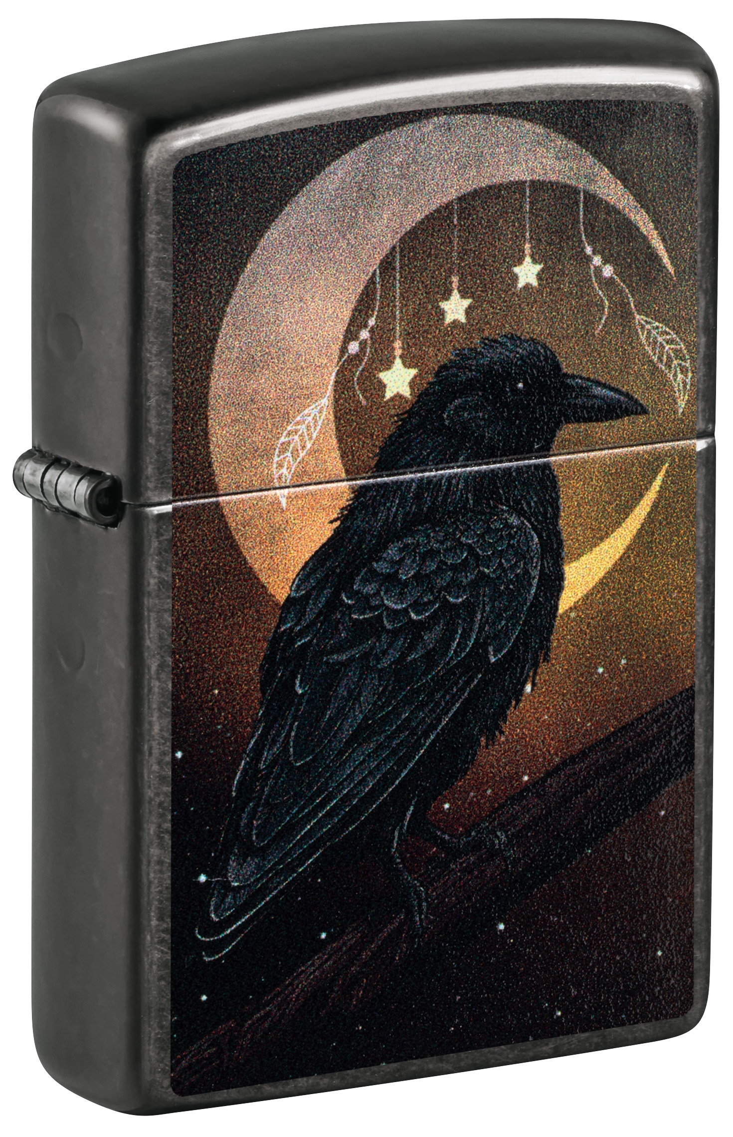 Front shot of Zippo Bejeweled Beetle Design High Polish Brass Windproof Lighter standing at a 3/4 angle.