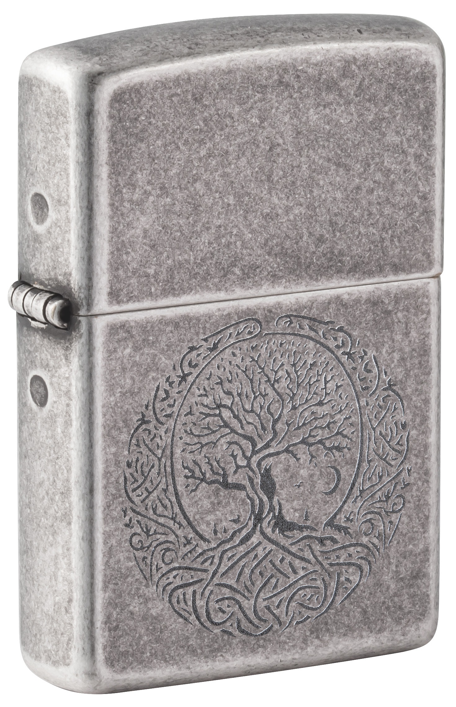 Front shot of Zippo Bejeweled Beetle Design High Polish Brass Windproof Lighter standing at a 3/4 angle.