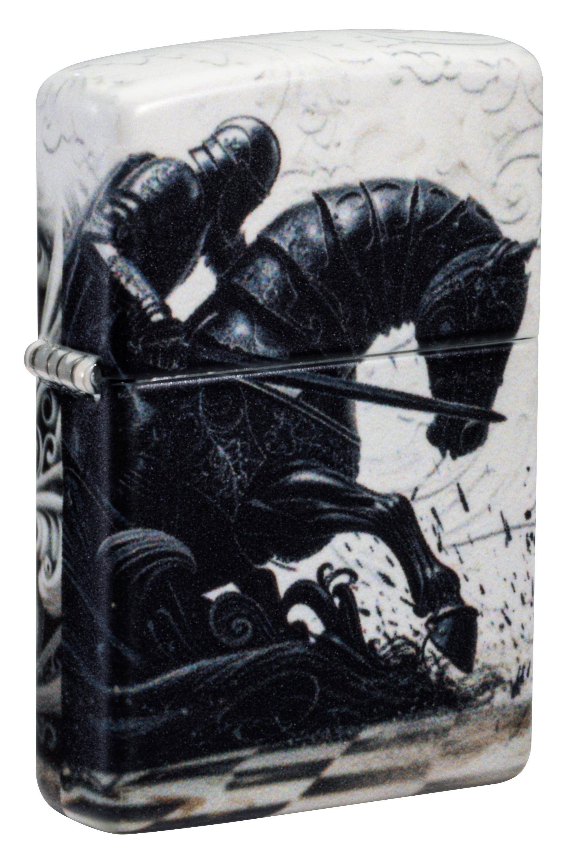 Front shot of Zippo Bejeweled Beetle Design High Polish Brass Windproof Lighter standing at a 3/4 angle.