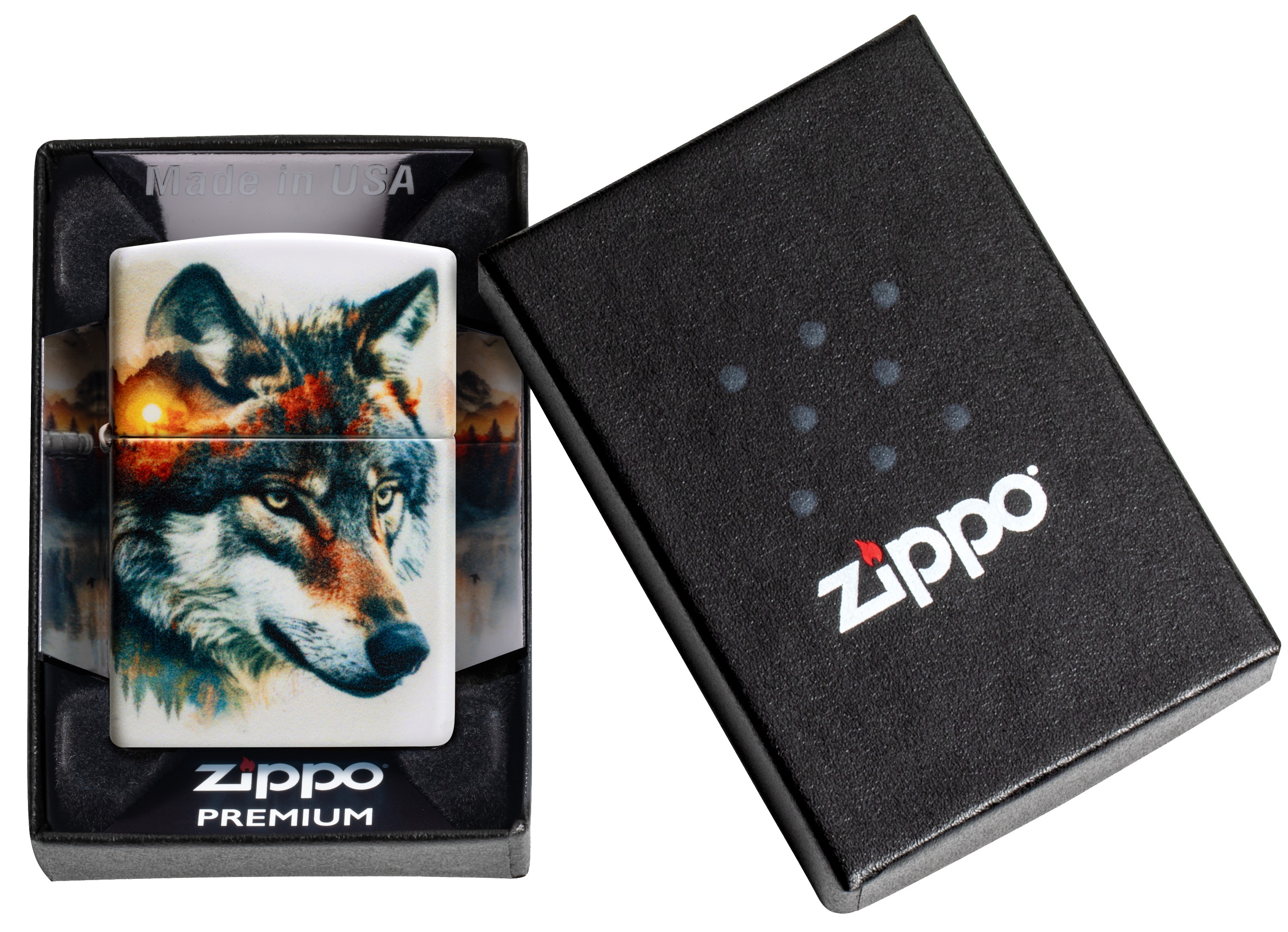 Front shot of Zippo Bejeweled Beetle Design High Polish Brass Windproof Lighter standing at a 3/4 angle.