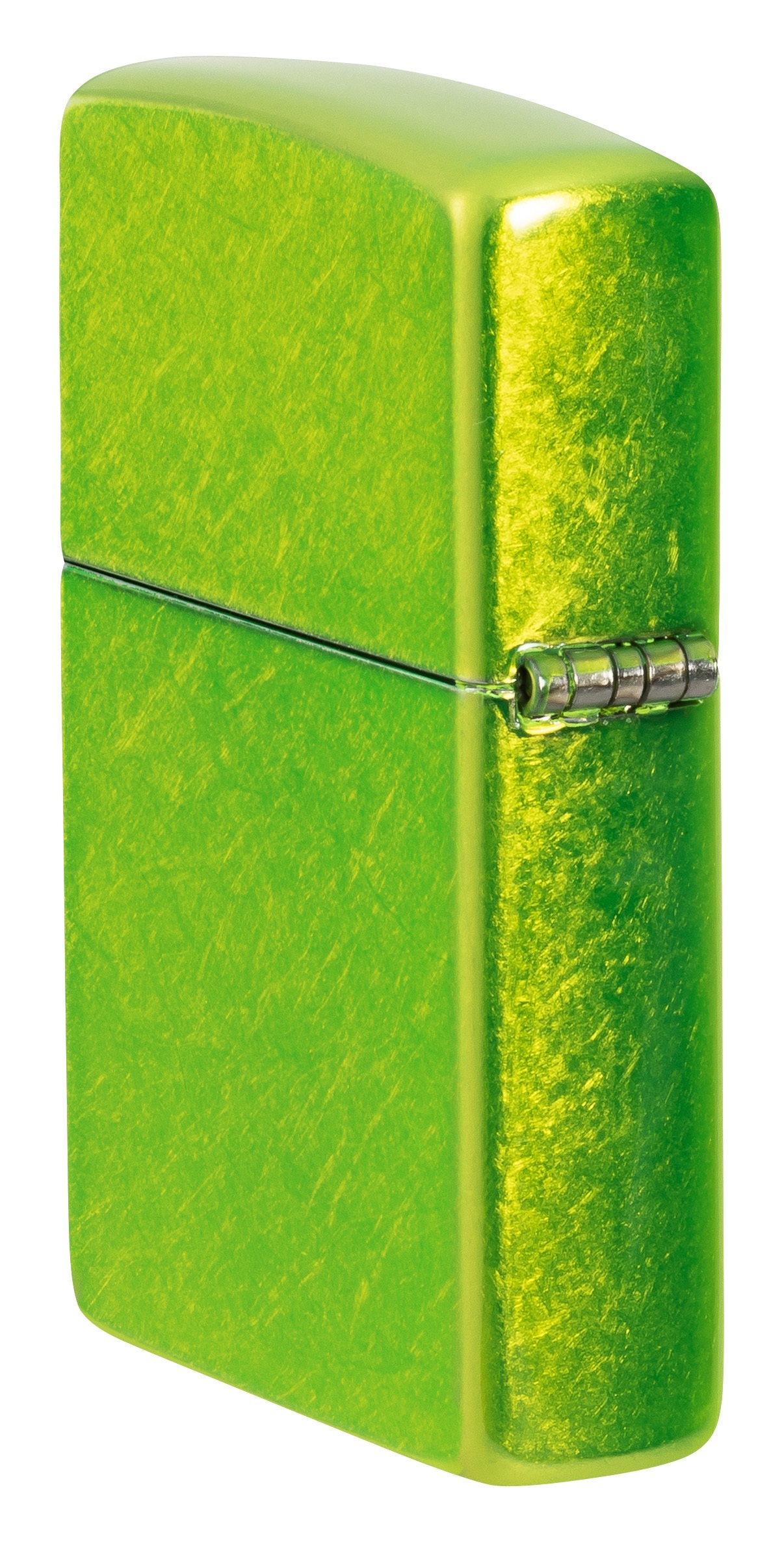 Front shot of Zippo Bejeweled Beetle Design High Polish Brass Windproof Lighter standing at a 3/4 angle.