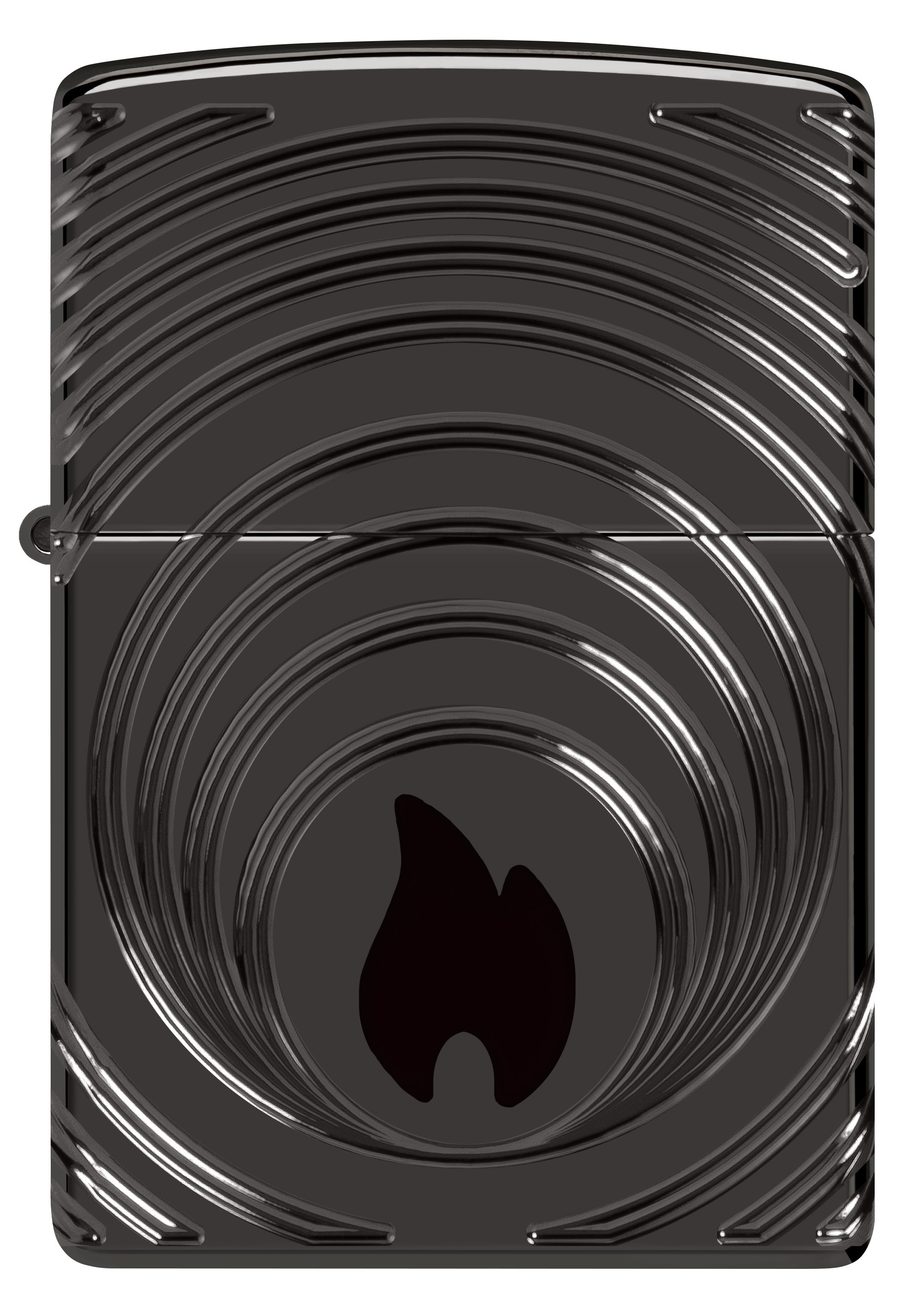 Front shot of Zippo Bejeweled Beetle Design High Polish Brass Windproof Lighter standing at a 3/4 angle.