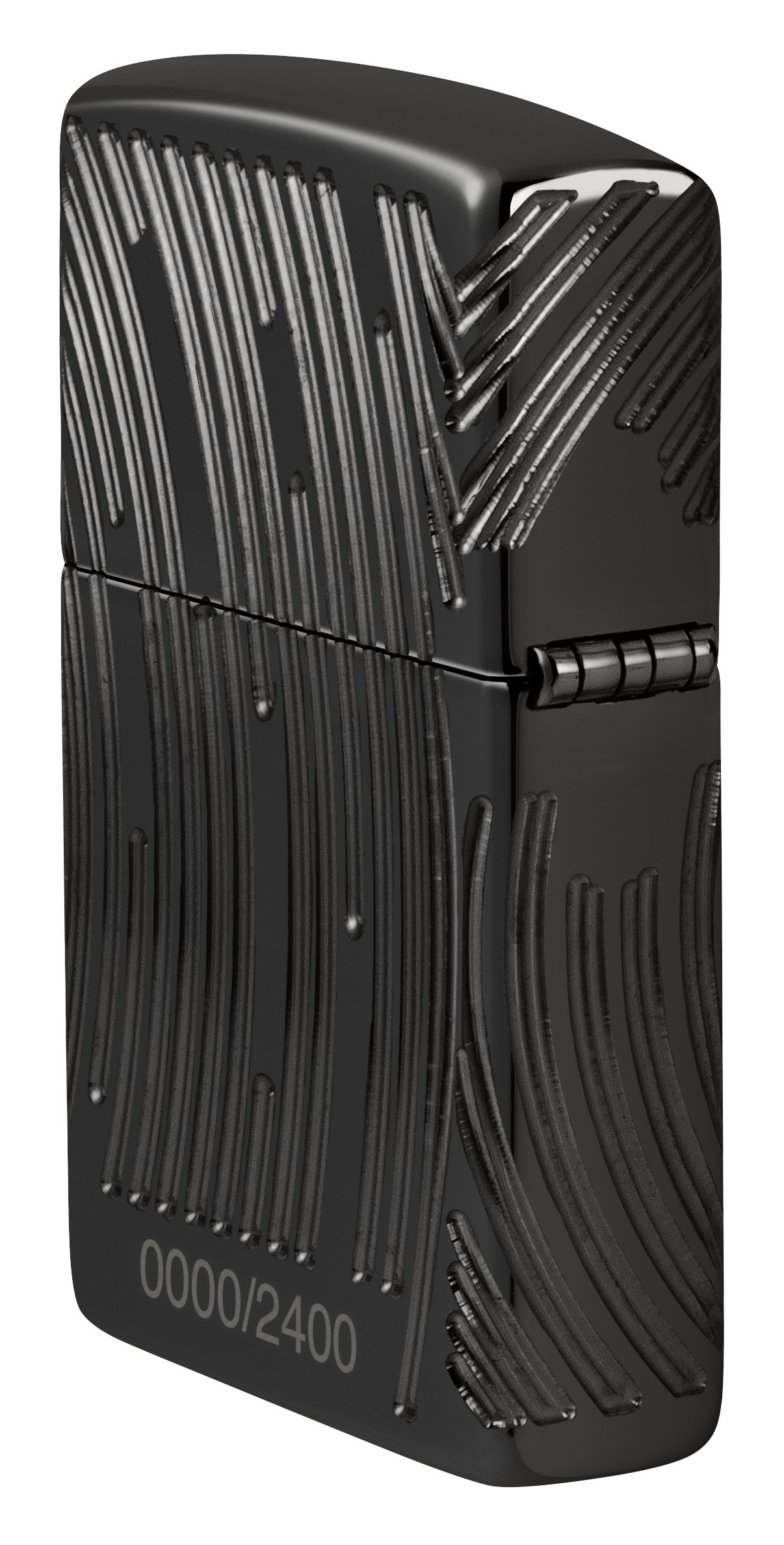 Front shot of Zippo Bejeweled Beetle Design High Polish Brass Windproof Lighter standing at a 3/4 angle.