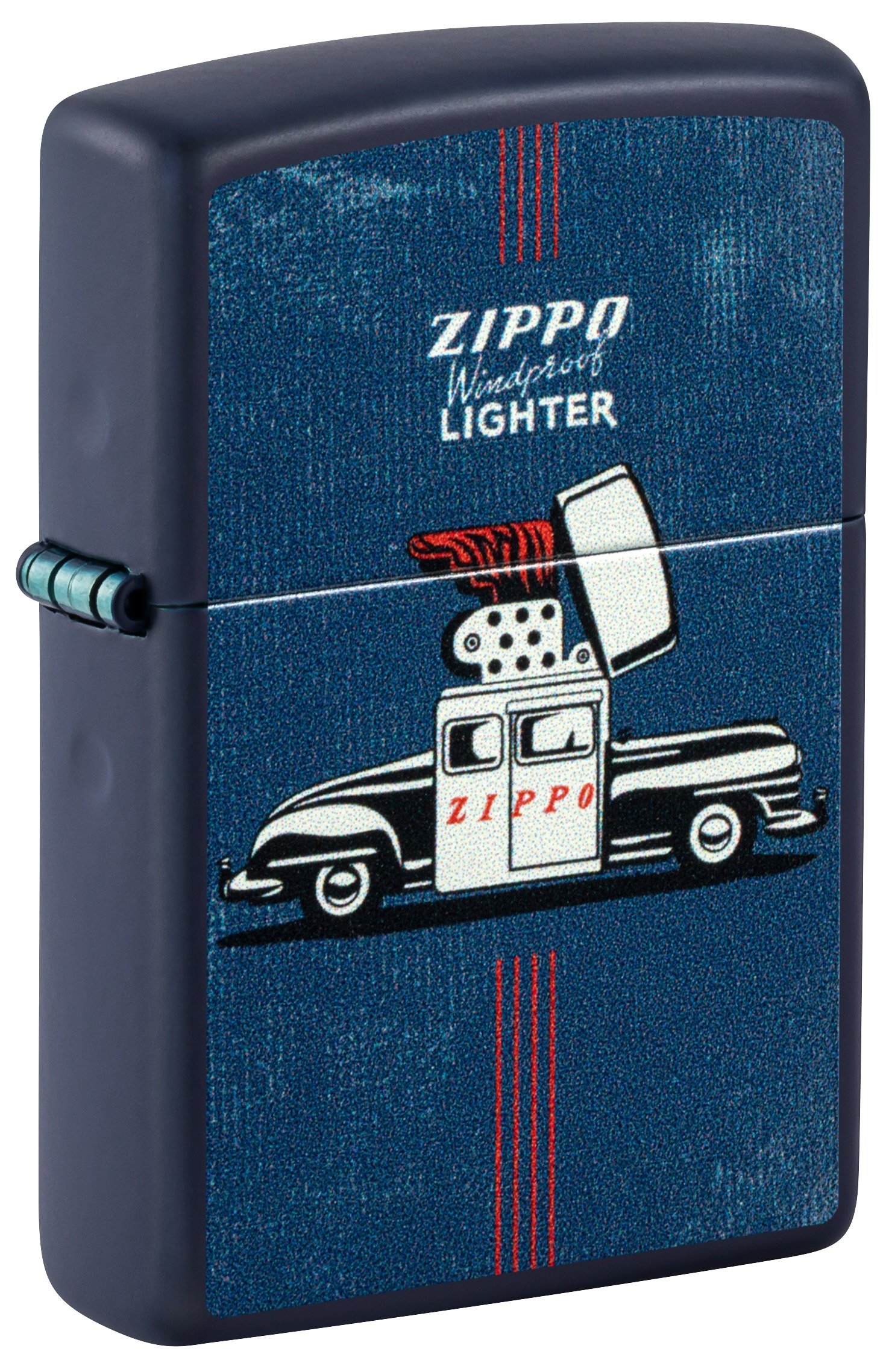 Front shot of Zippo Bejeweled Beetle Design High Polish Brass Windproof Lighter standing at a 3/4 angle.