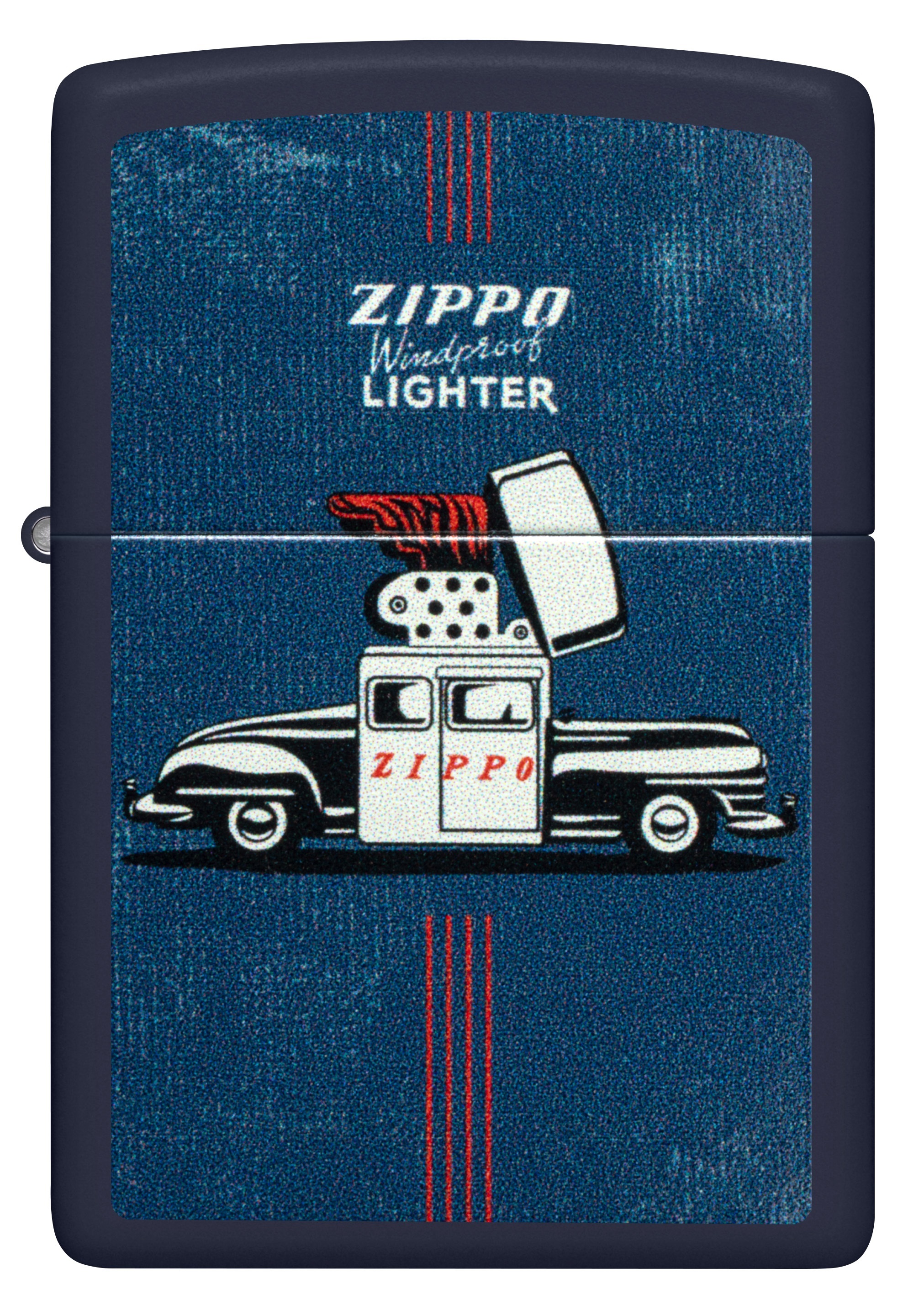 Front shot of Zippo Bejeweled Beetle Design High Polish Brass Windproof Lighter standing at a 3/4 angle.