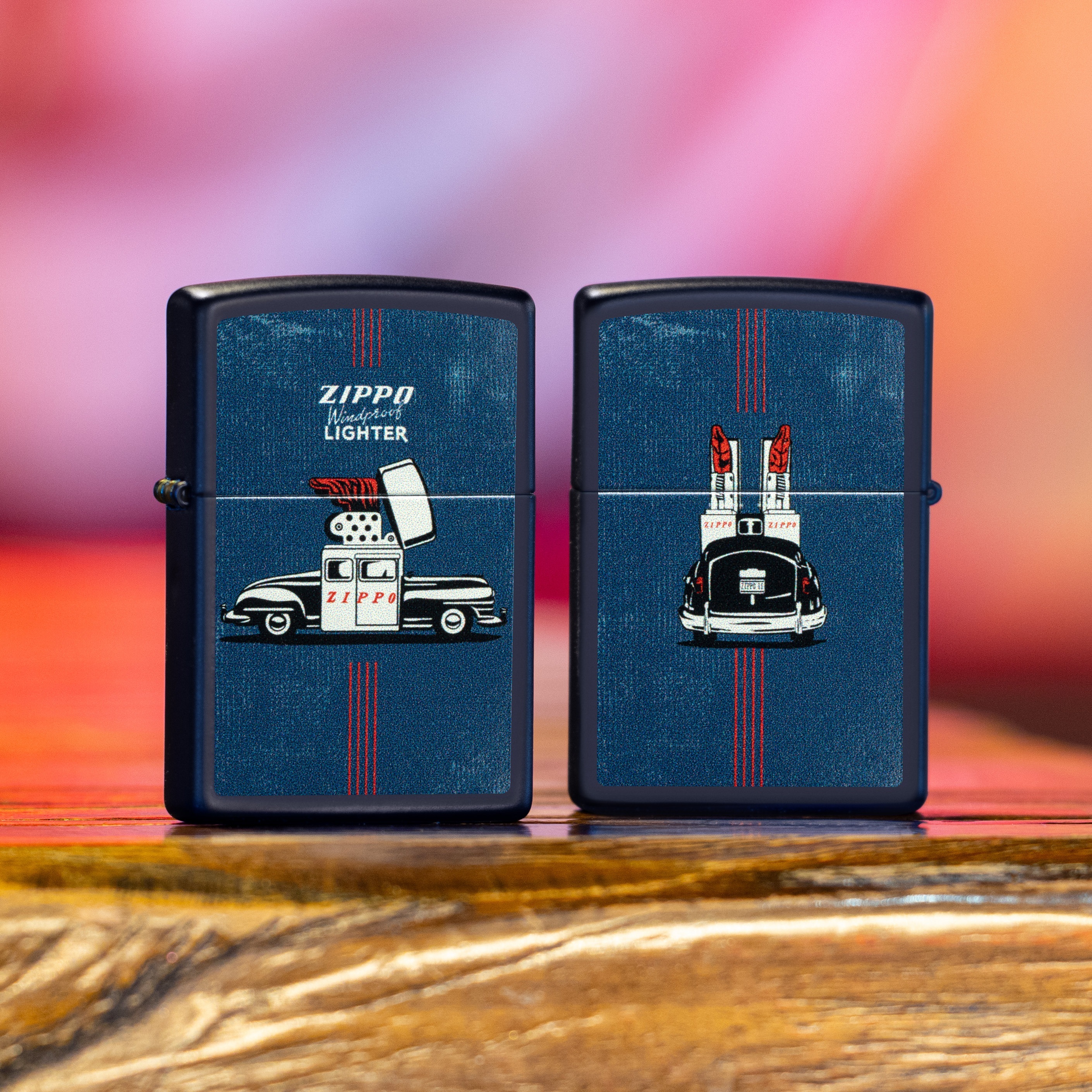 Front shot of Zippo Bejeweled Beetle Design High Polish Brass Windproof Lighter standing at a 3/4 angle.
