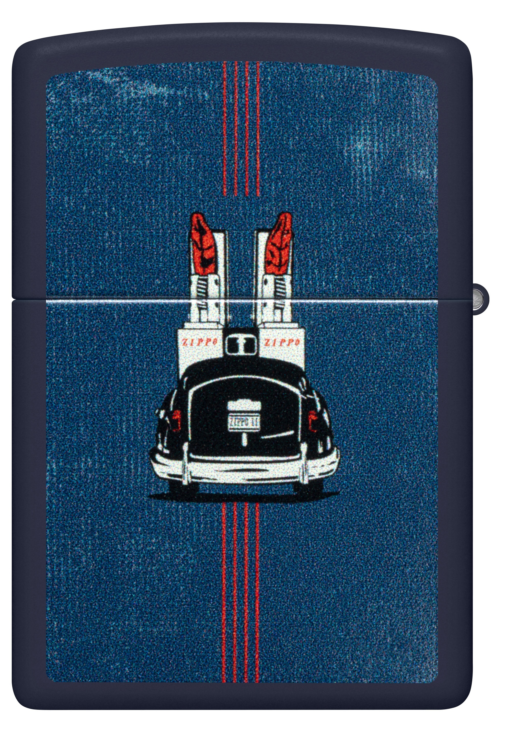 Front shot of Zippo Bejeweled Beetle Design High Polish Brass Windproof Lighter standing at a 3/4 angle.