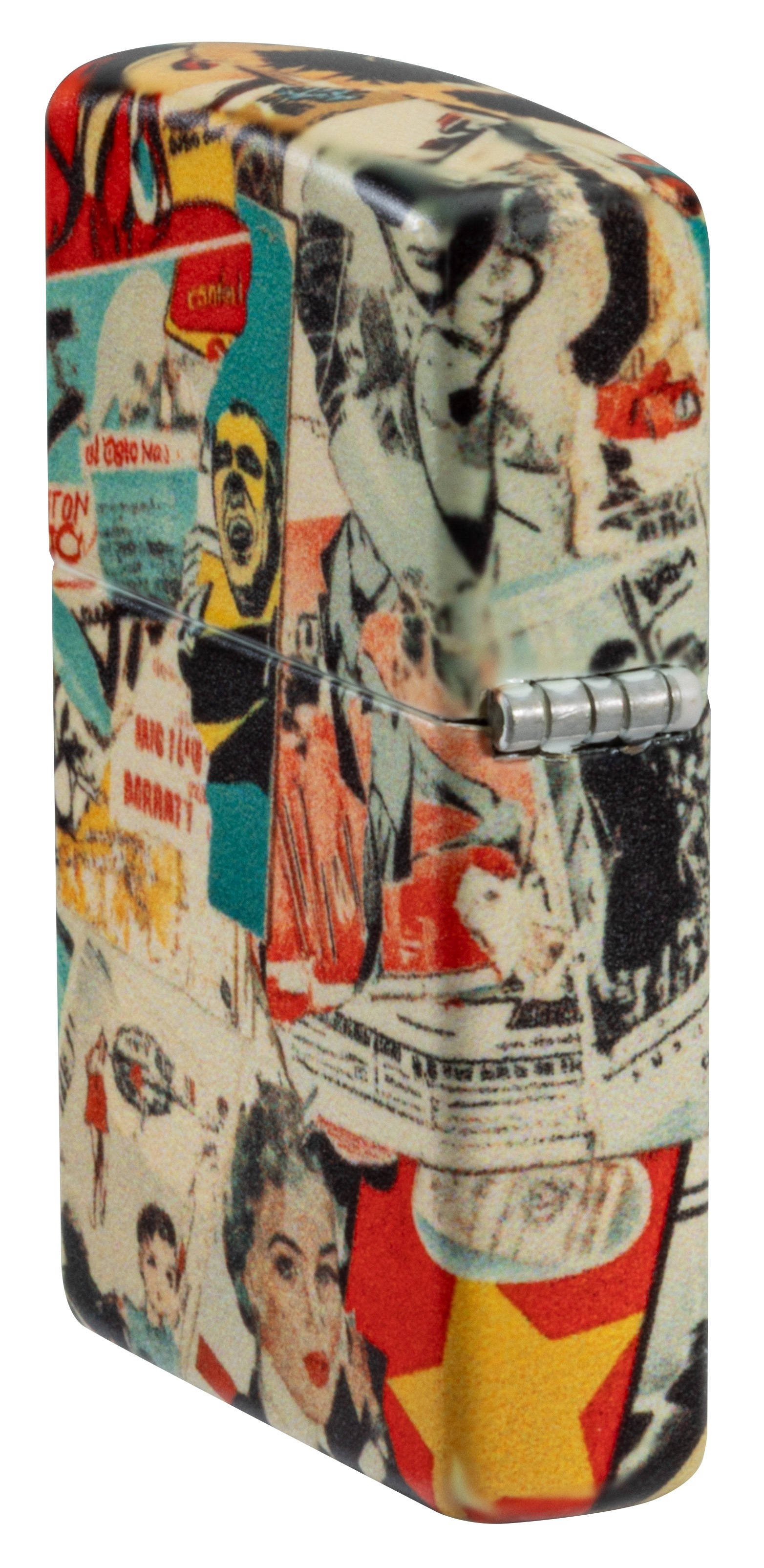 Front shot of Zippo Bejeweled Beetle Design High Polish Brass Windproof Lighter standing at a 3/4 angle.
