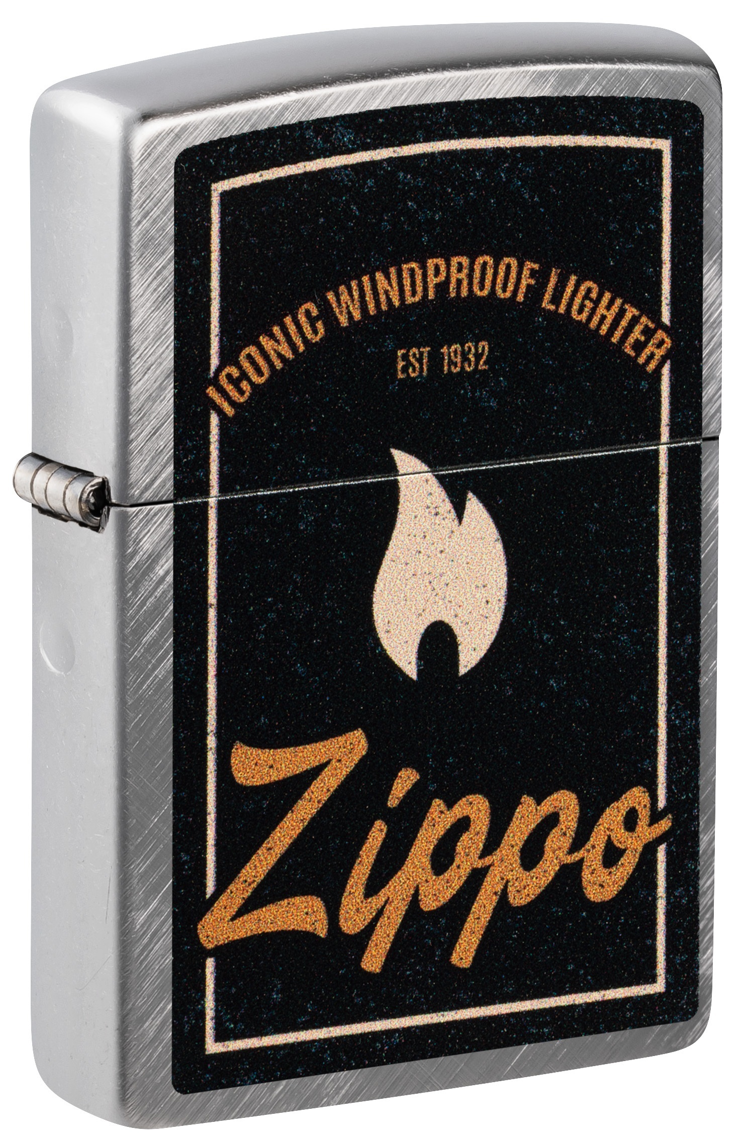 Front shot of Zippo Bejeweled Beetle Design High Polish Brass Windproof Lighter standing at a 3/4 angle.