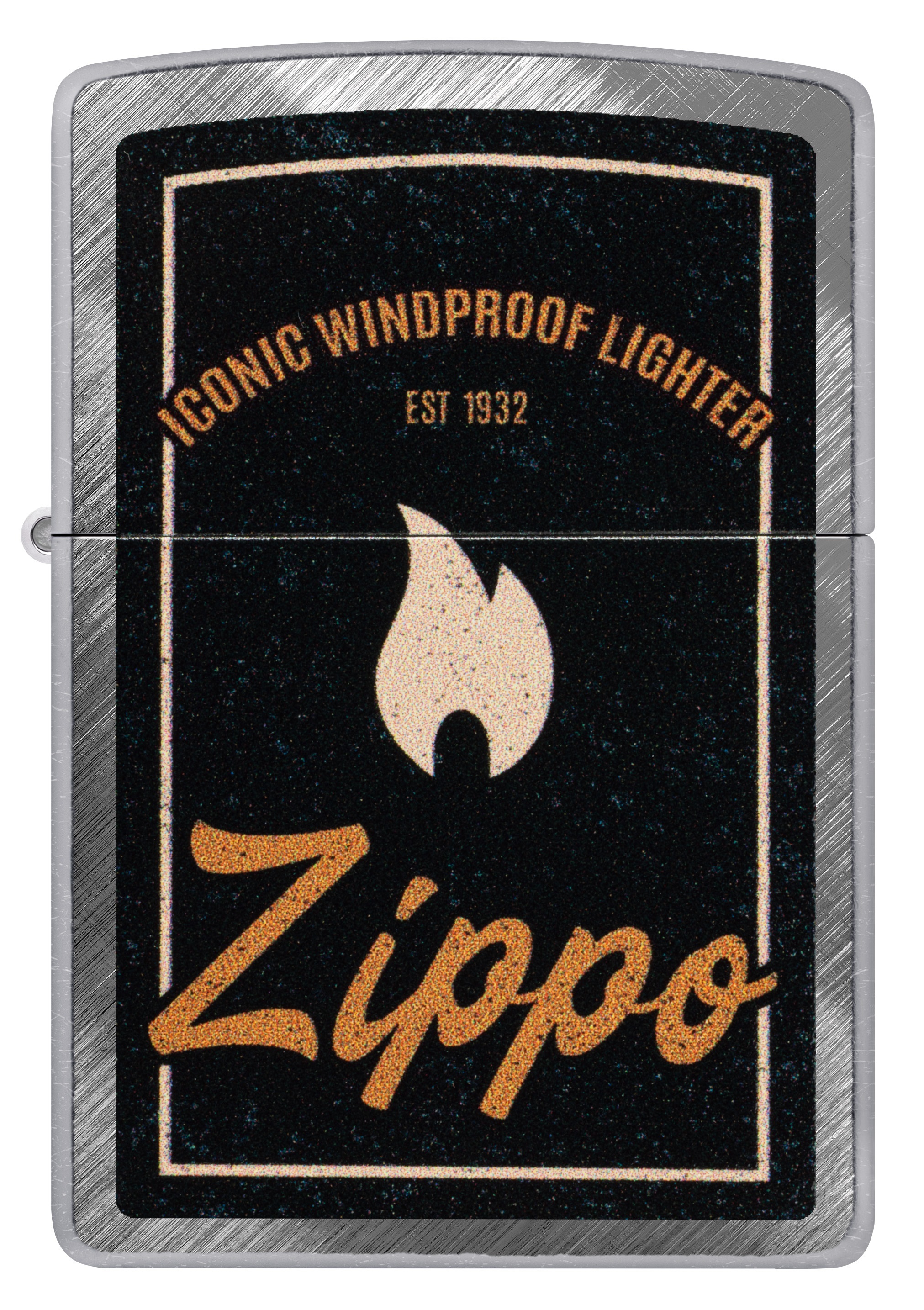 Front shot of Zippo Bejeweled Beetle Design High Polish Brass Windproof Lighter standing at a 3/4 angle.