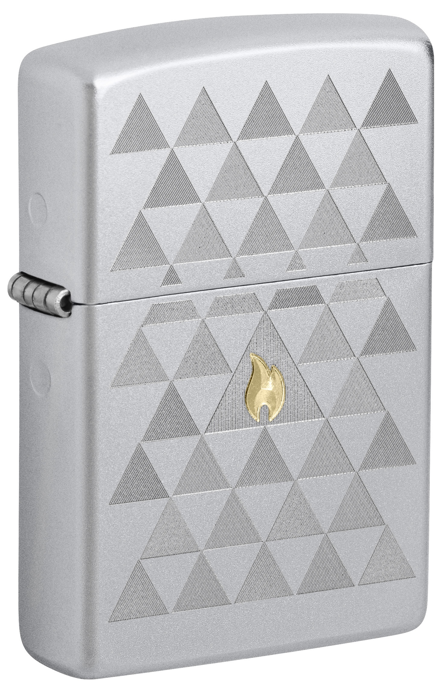 Front shot of Zippo Bejeweled Beetle Design High Polish Brass Windproof Lighter standing at a 3/4 angle.