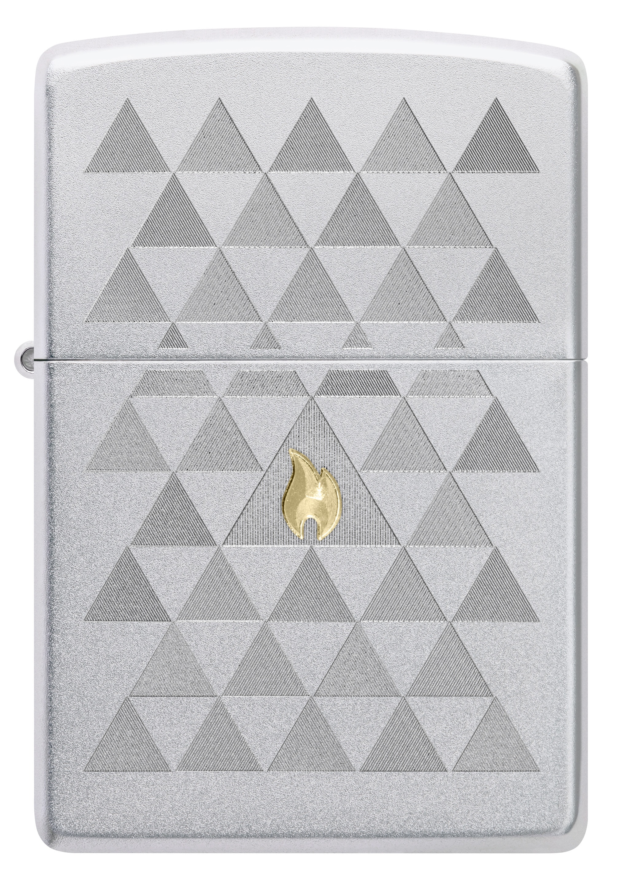 Front shot of Zippo Bejeweled Beetle Design High Polish Brass Windproof Lighter standing at a 3/4 angle.