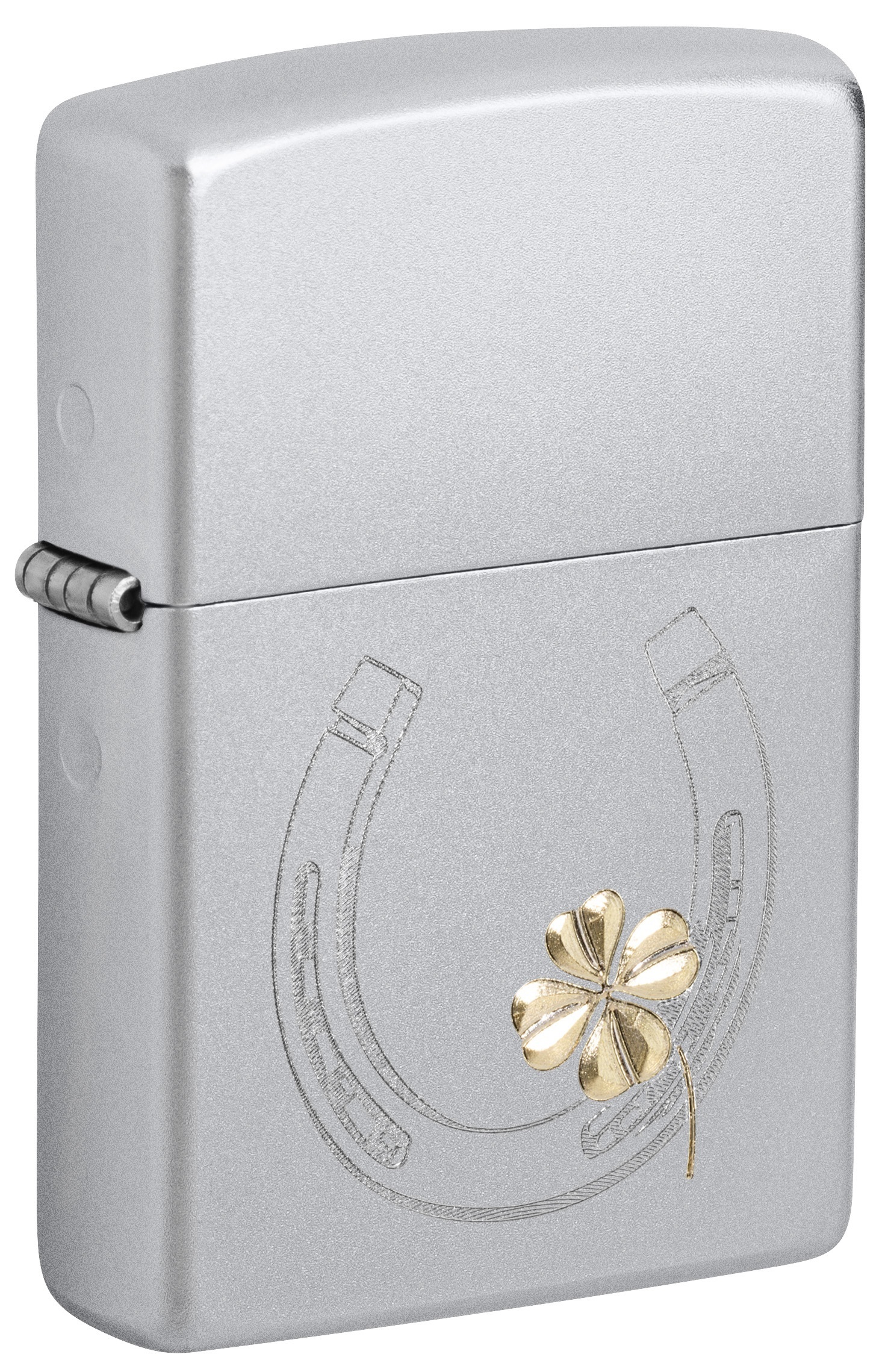 Front shot of Zippo Bejeweled Beetle Design High Polish Brass Windproof Lighter standing at a 3/4 angle.
