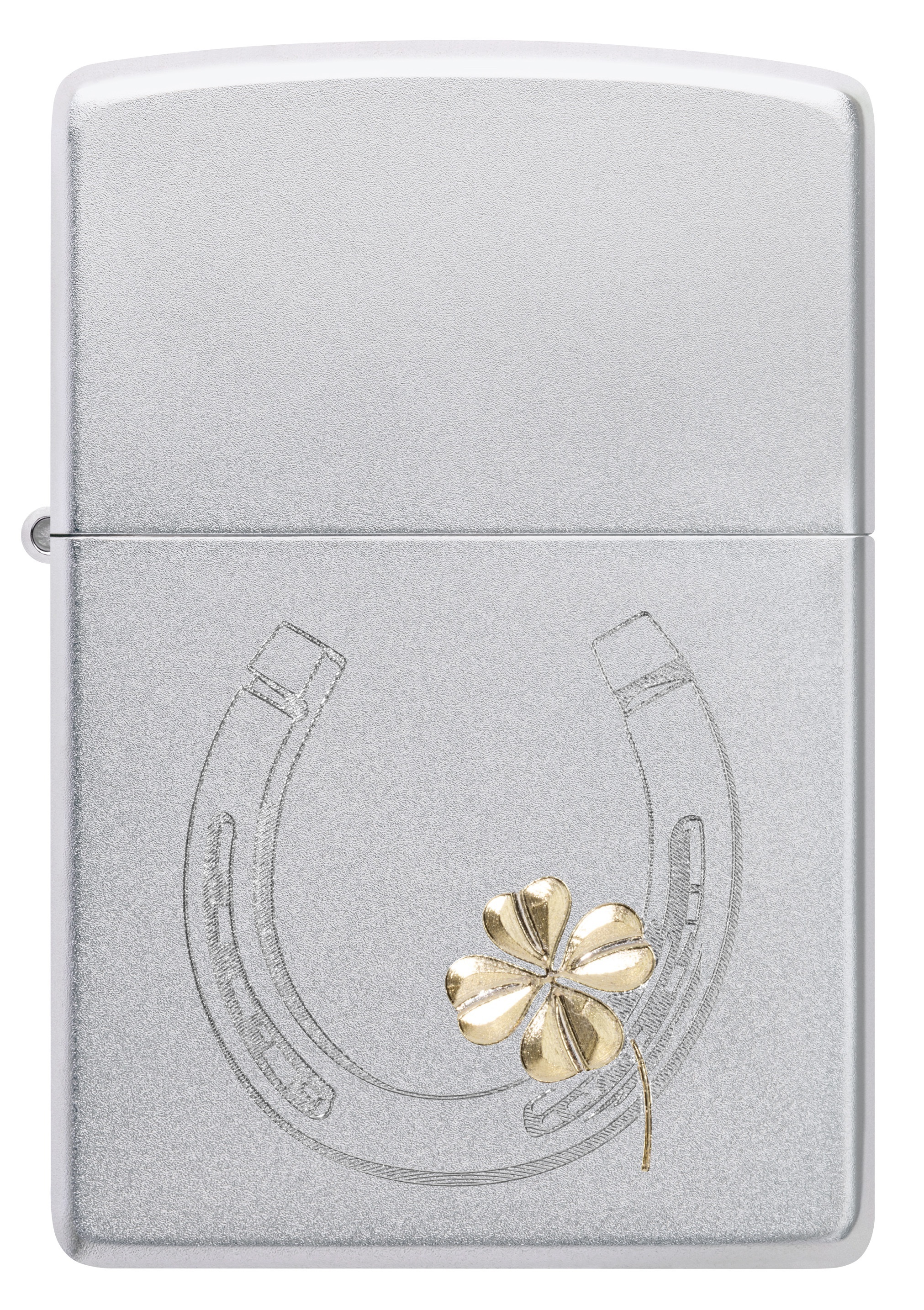 Front shot of Zippo Bejeweled Beetle Design High Polish Brass Windproof Lighter standing at a 3/4 angle.