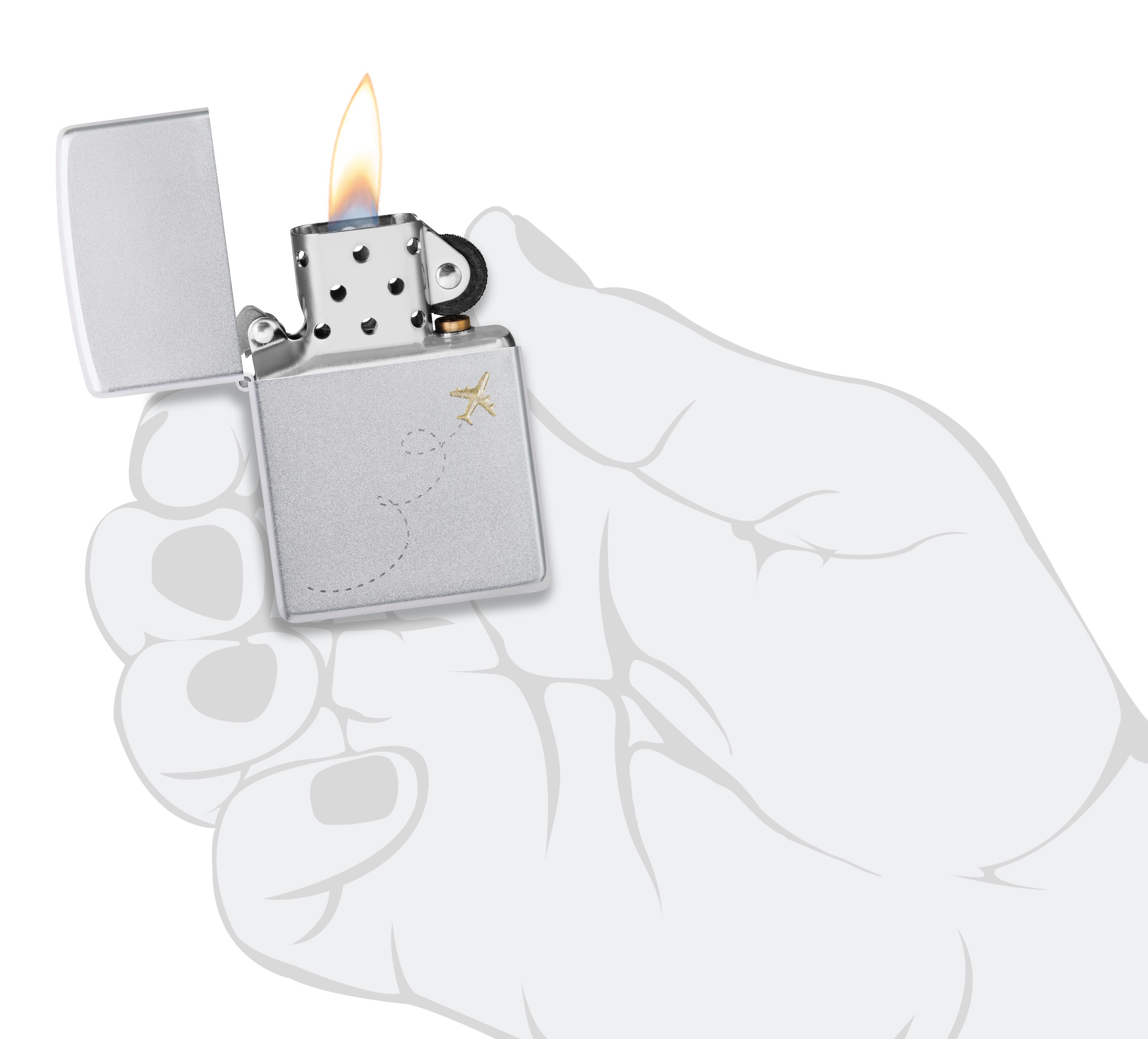Front shot of Zippo Bejeweled Beetle Design High Polish Brass Windproof Lighter standing at a 3/4 angle.