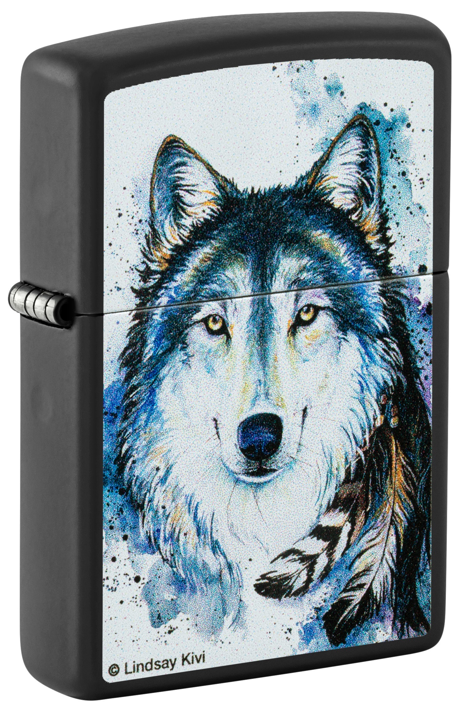 Front shot of Zippo Bejeweled Beetle Design High Polish Brass Windproof Lighter standing at a 3/4 angle.