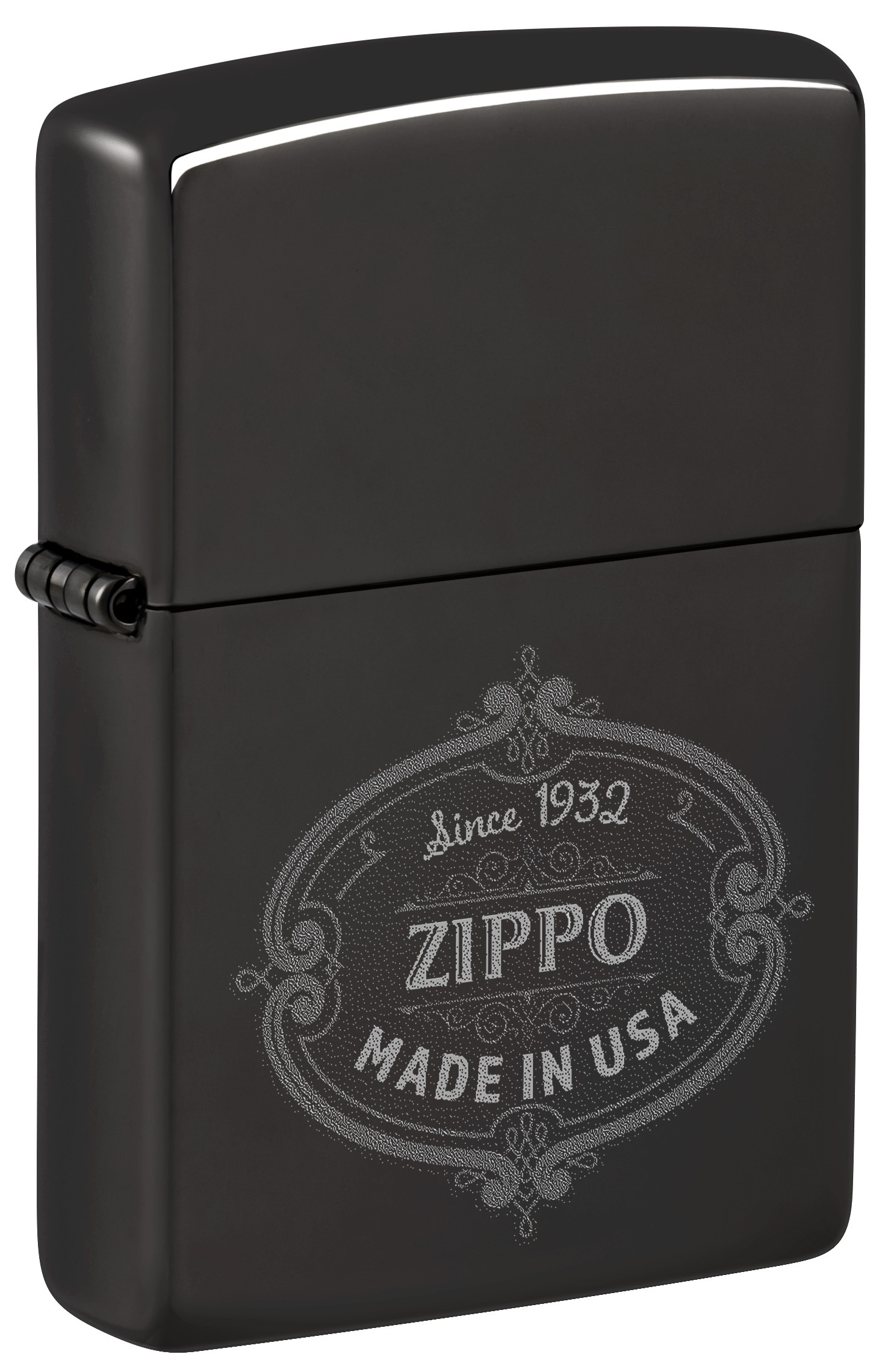 Front shot of Zippo Bejeweled Beetle Design High Polish Brass Windproof Lighter standing at a 3/4 angle.
