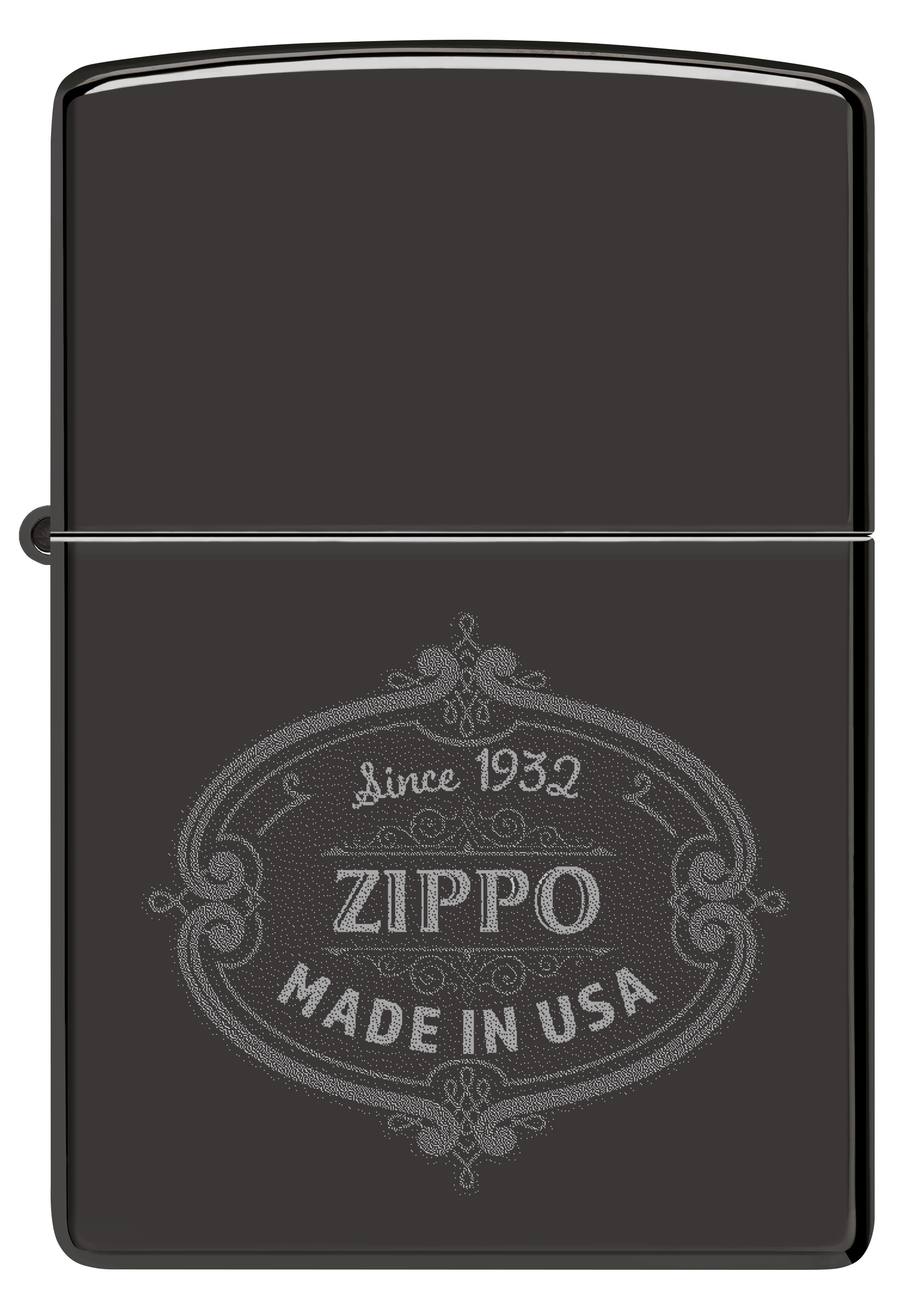 Front shot of Zippo Bejeweled Beetle Design High Polish Brass Windproof Lighter standing at a 3/4 angle.