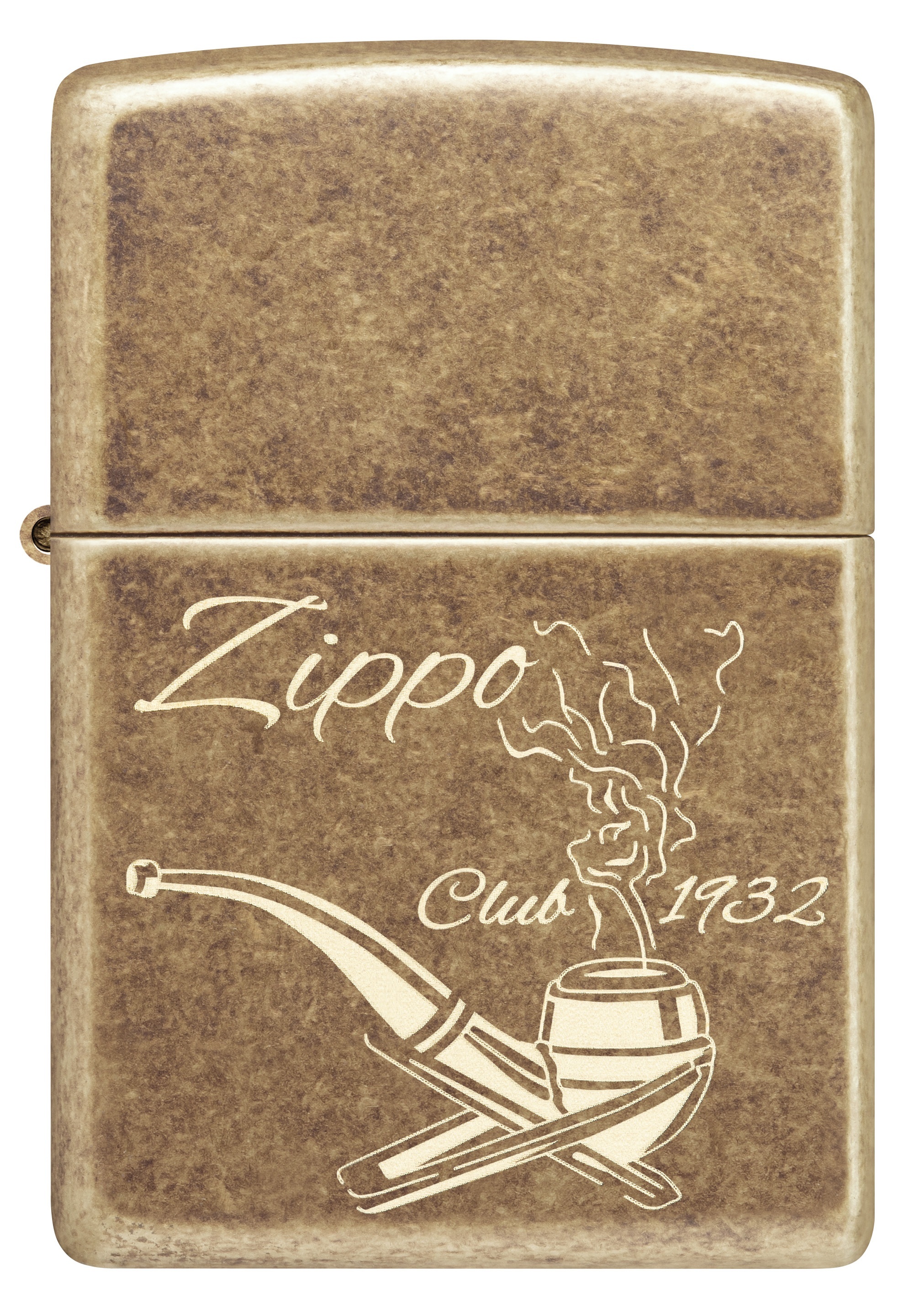 Front shot of Zippo Bejeweled Beetle Design High Polish Brass Windproof Lighter standing at a 3/4 angle.