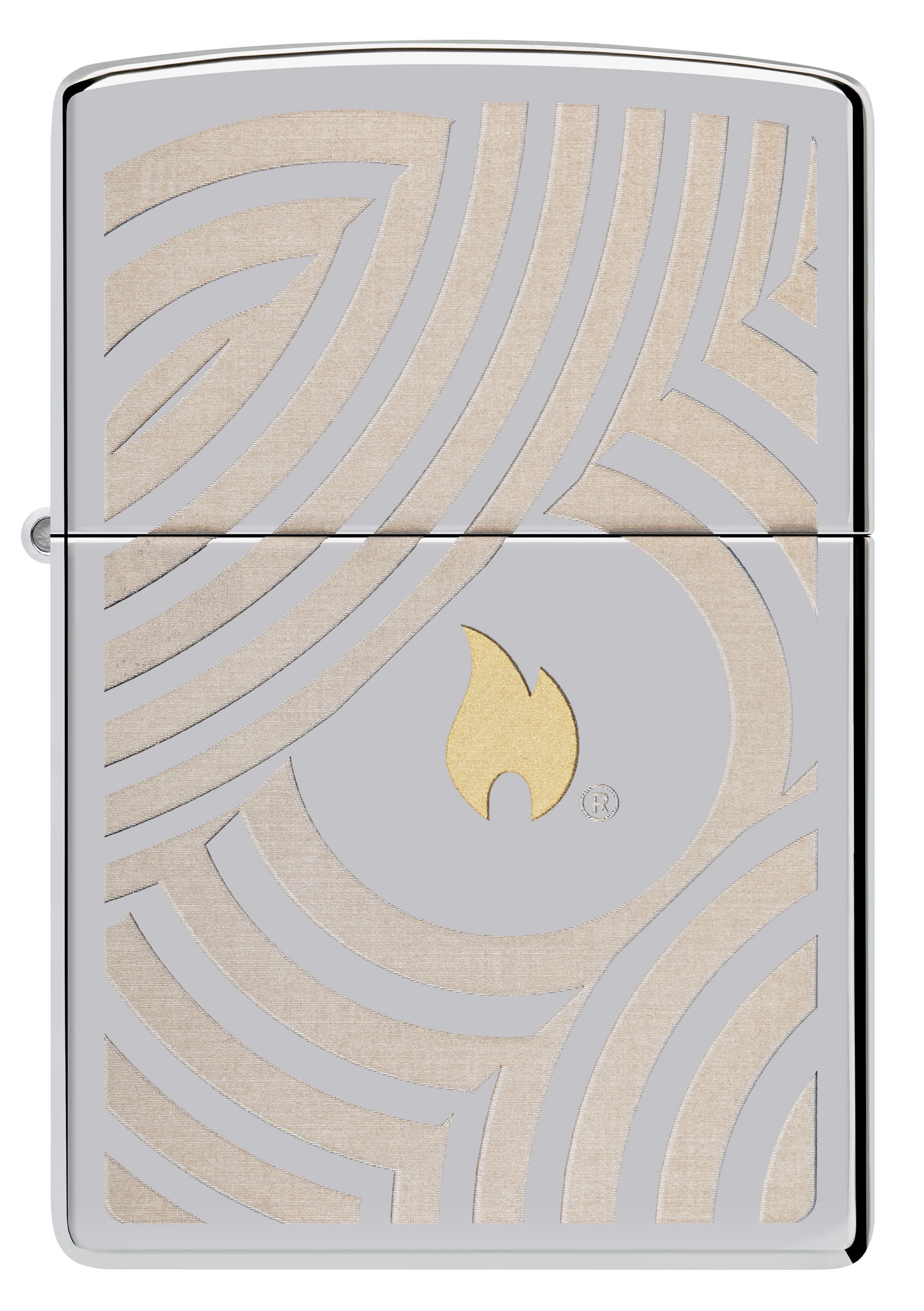 Front shot of Zippo Bejeweled Beetle Design High Polish Brass Windproof Lighter standing at a 3/4 angle.